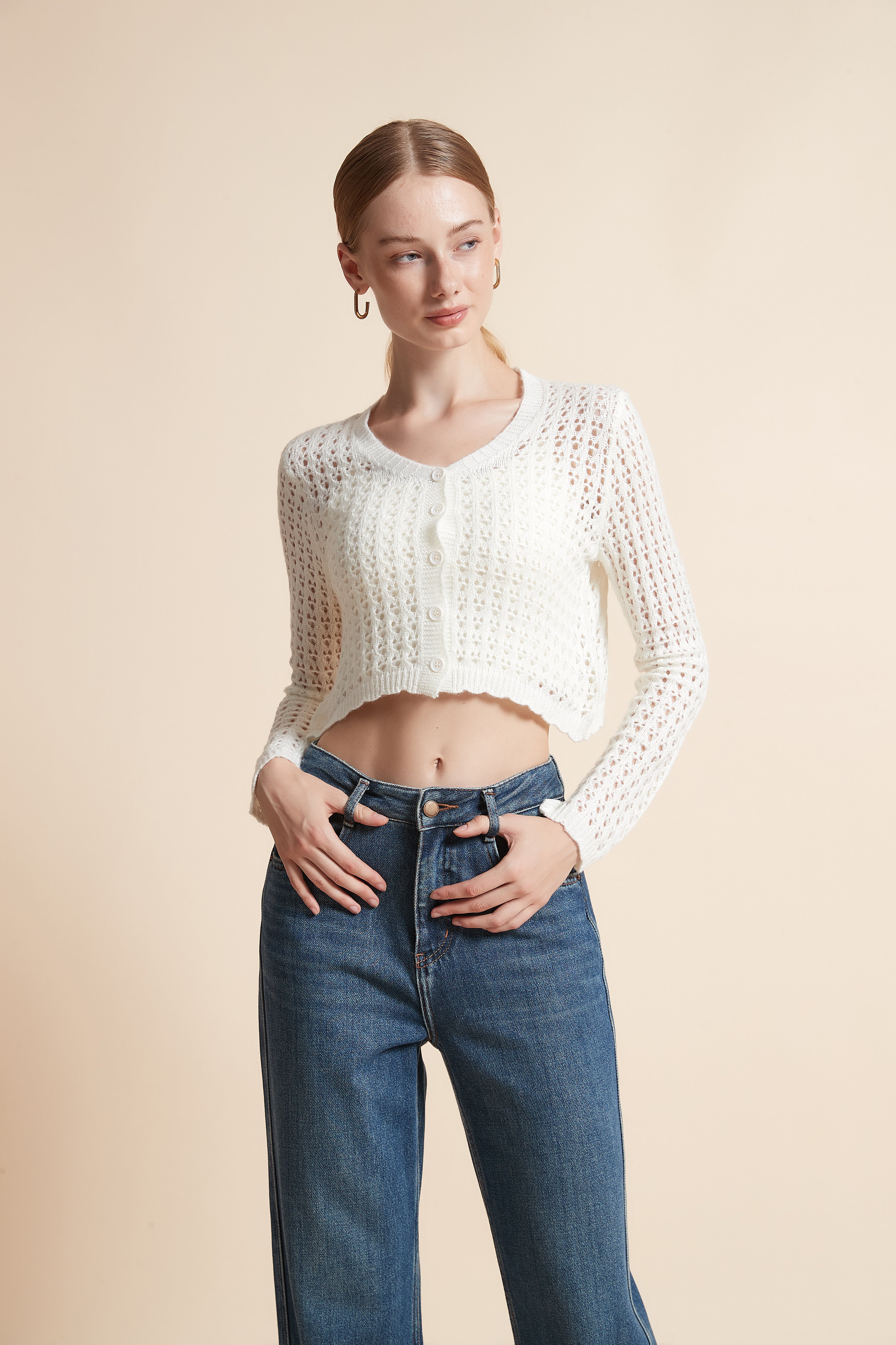 Short Long-Sleeve Cardigan