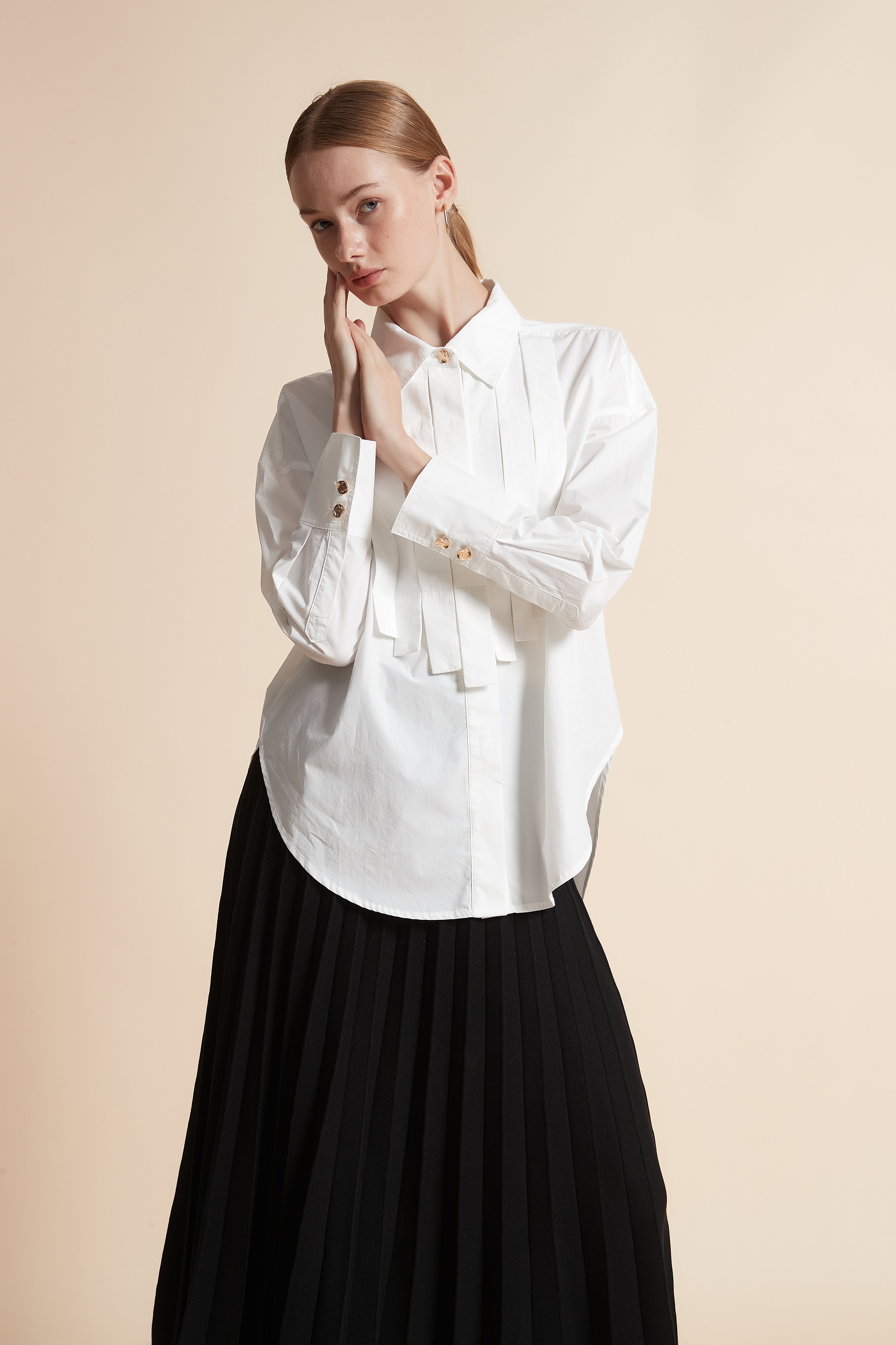 Long-Sleeve Strappy Top