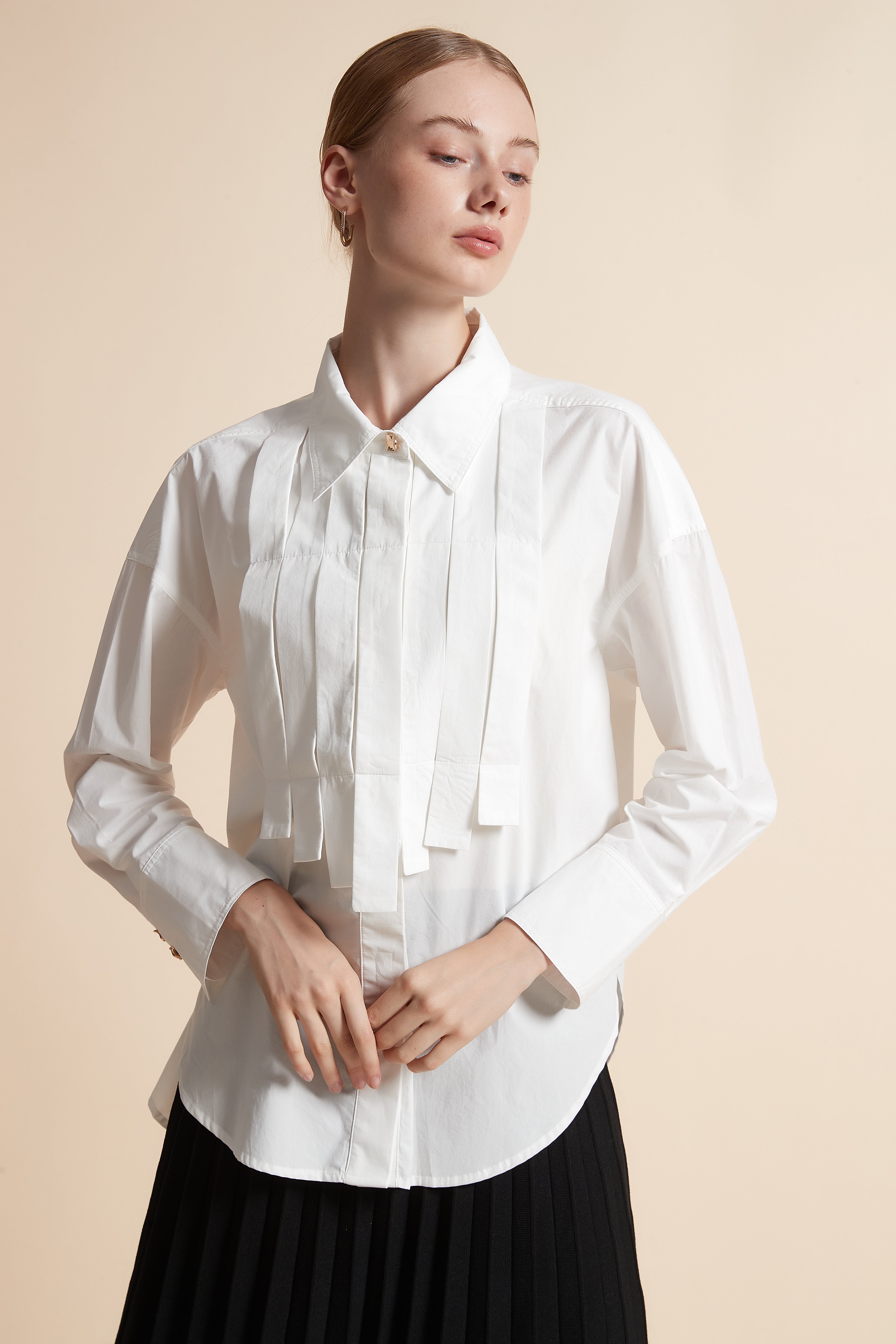 Long-Sleeve Strappy Top