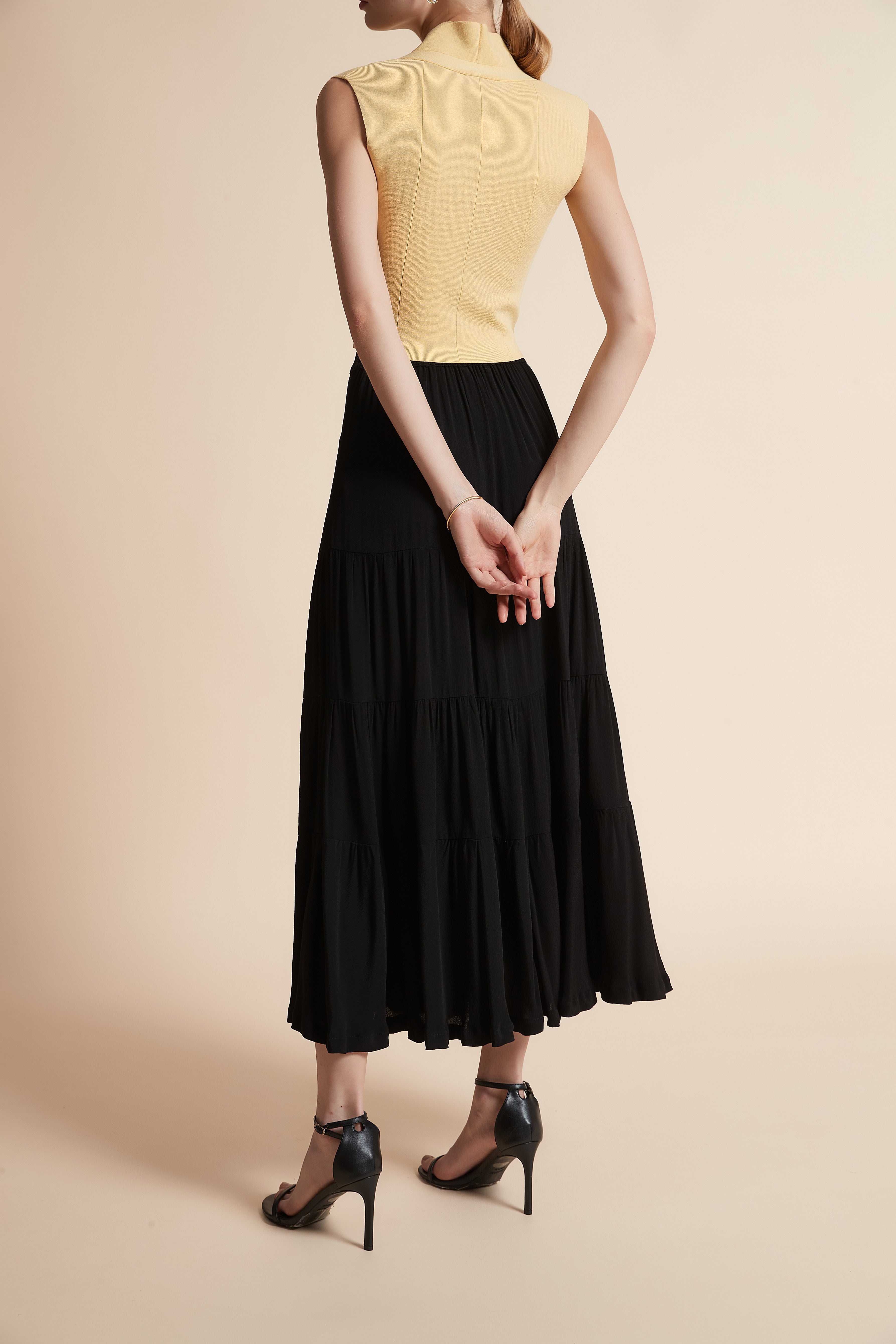 Long Button-Front Skirt