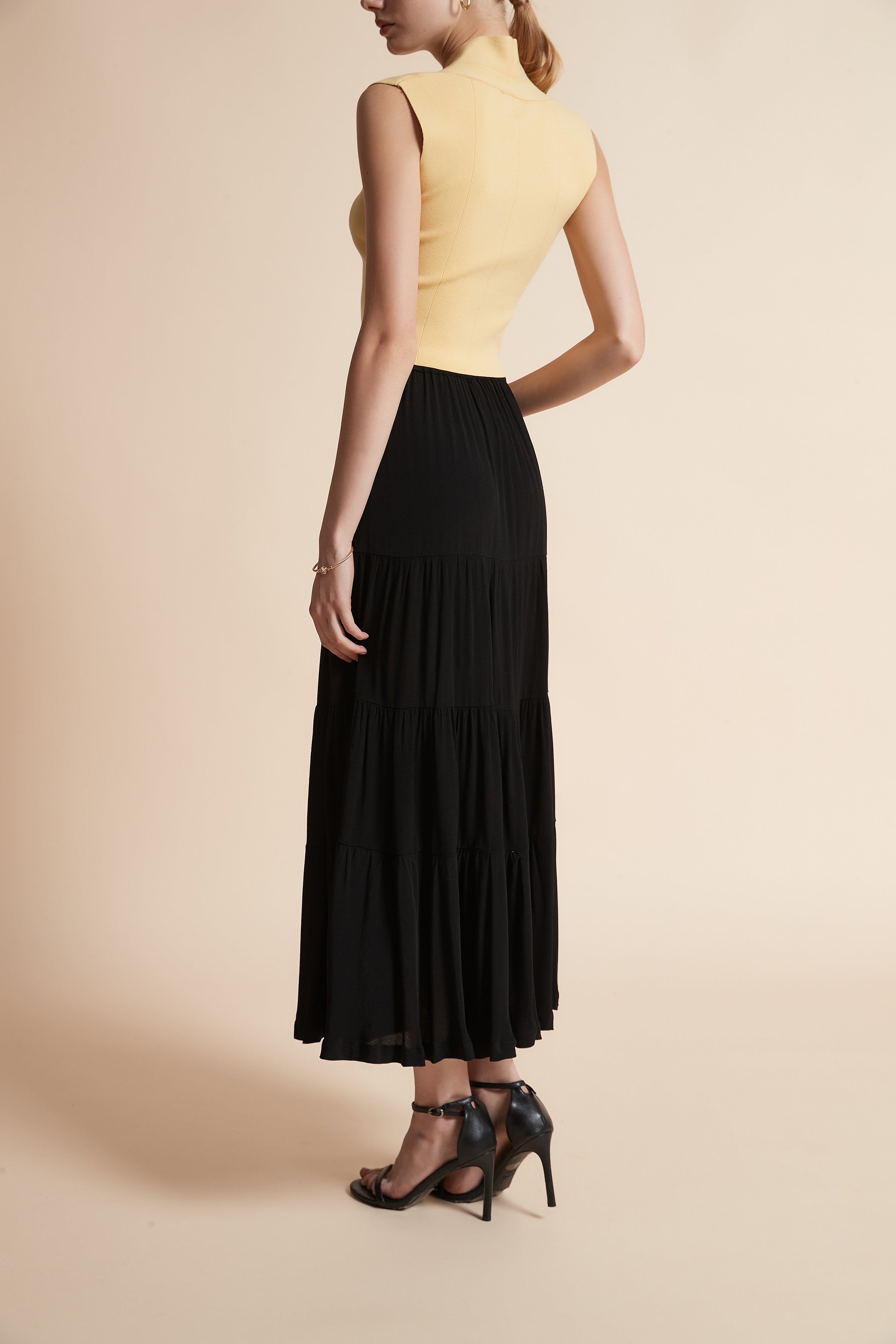 Long Button-Front Skirt