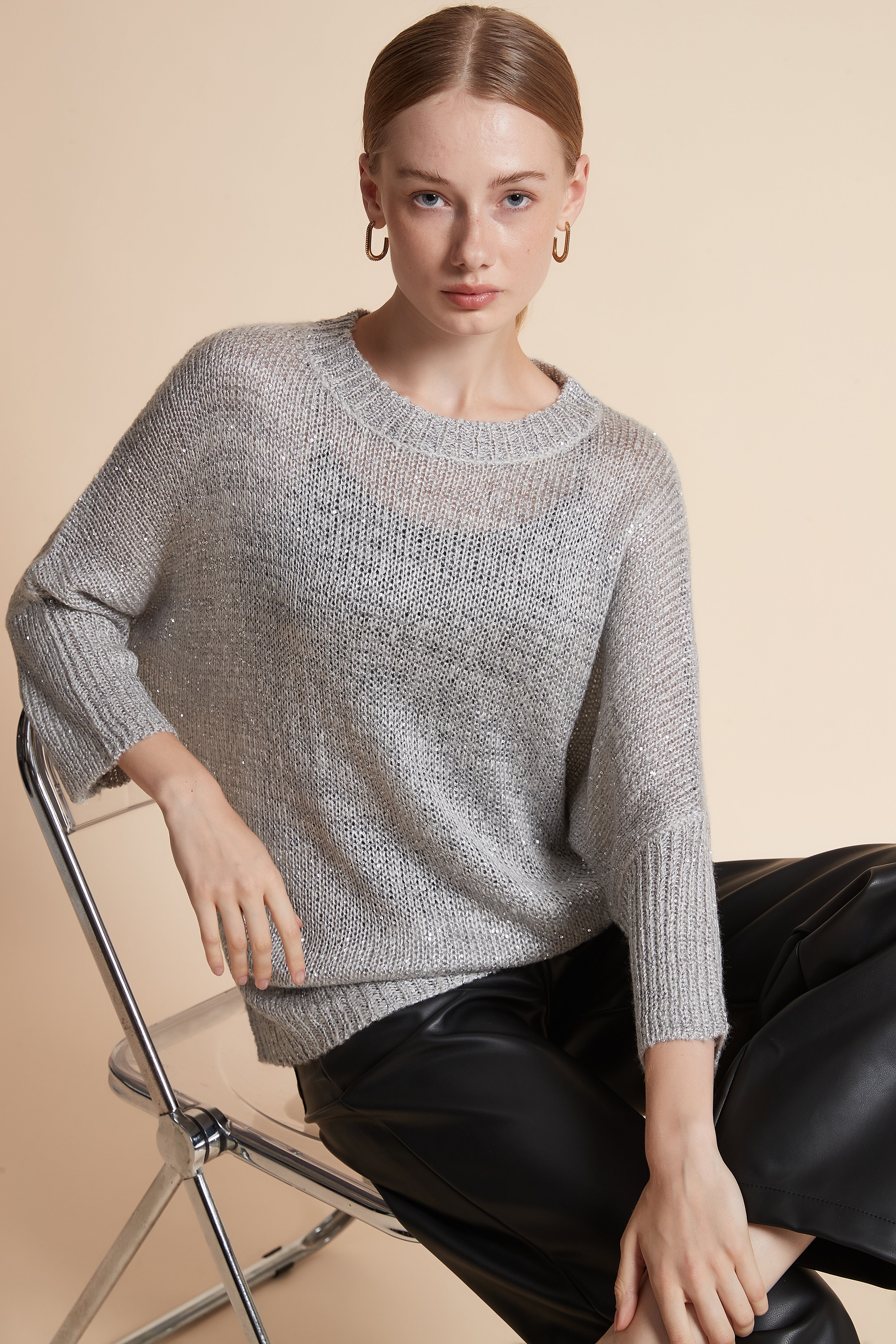 Long-Sleeve Jacket with Shiny Accents