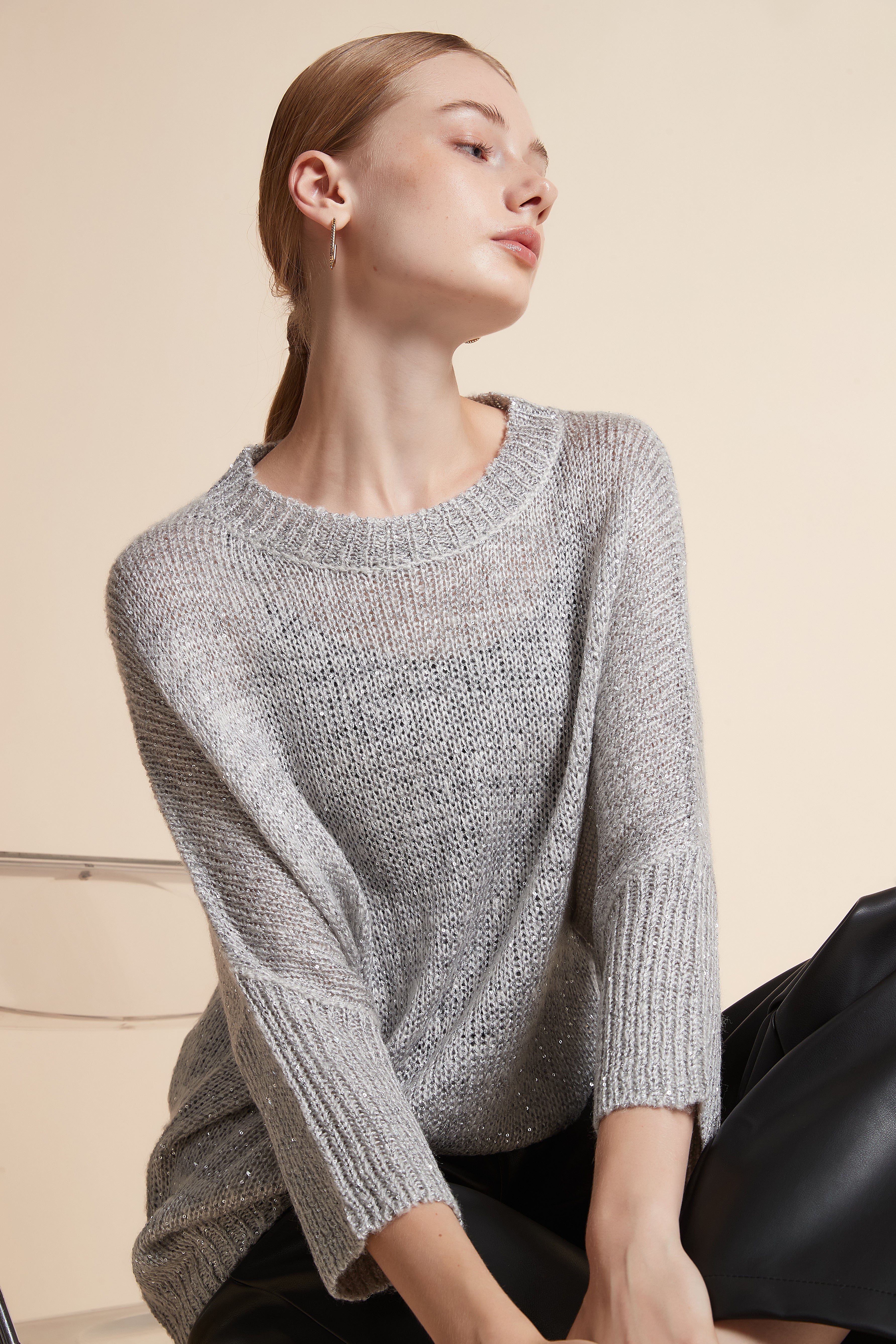 Long-Sleeve Jacket with Shiny Accents