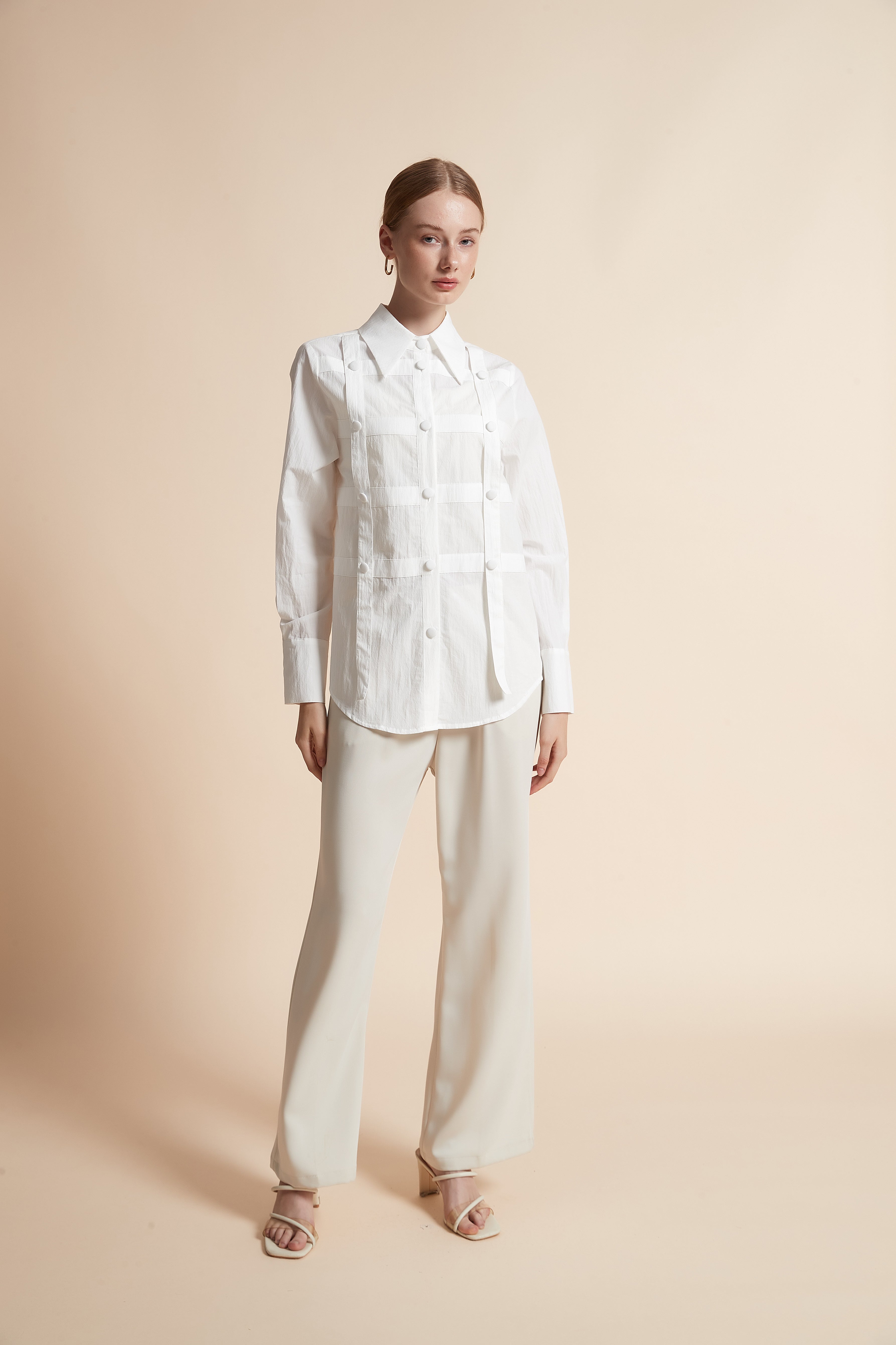 Long-Sleeve Button-Top