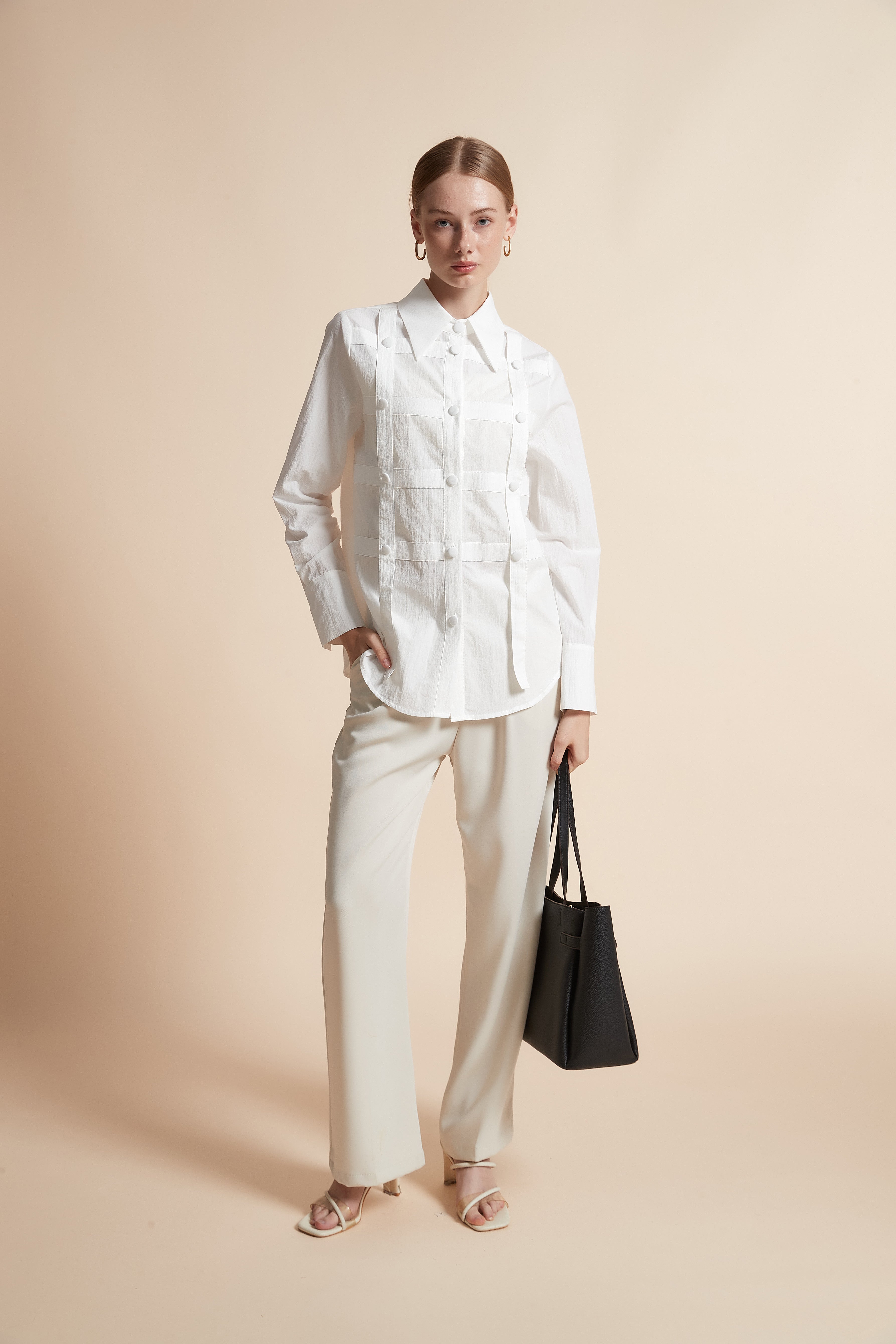 Long-Sleeve Button-Top