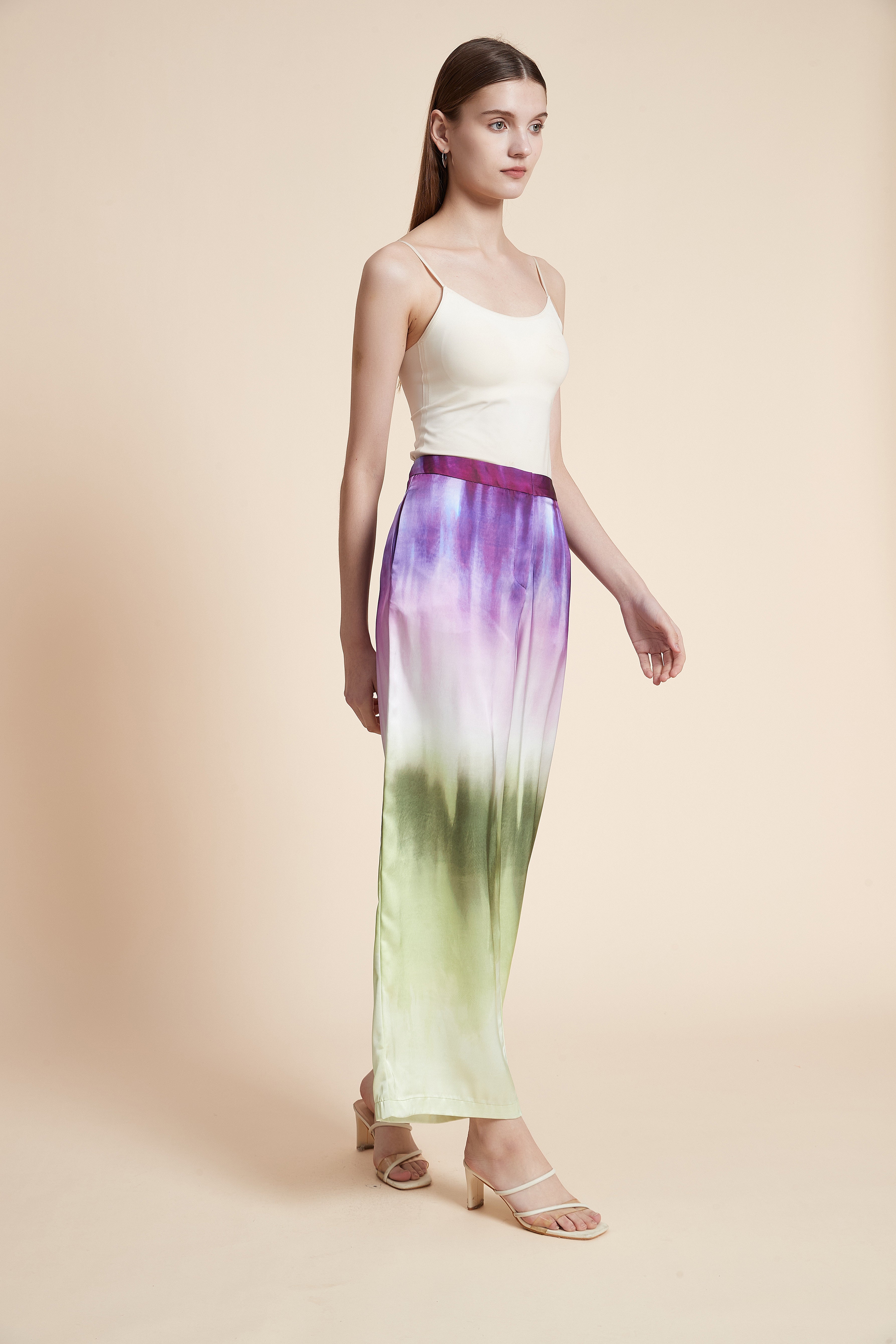 Printed Wide-Leg Trousers