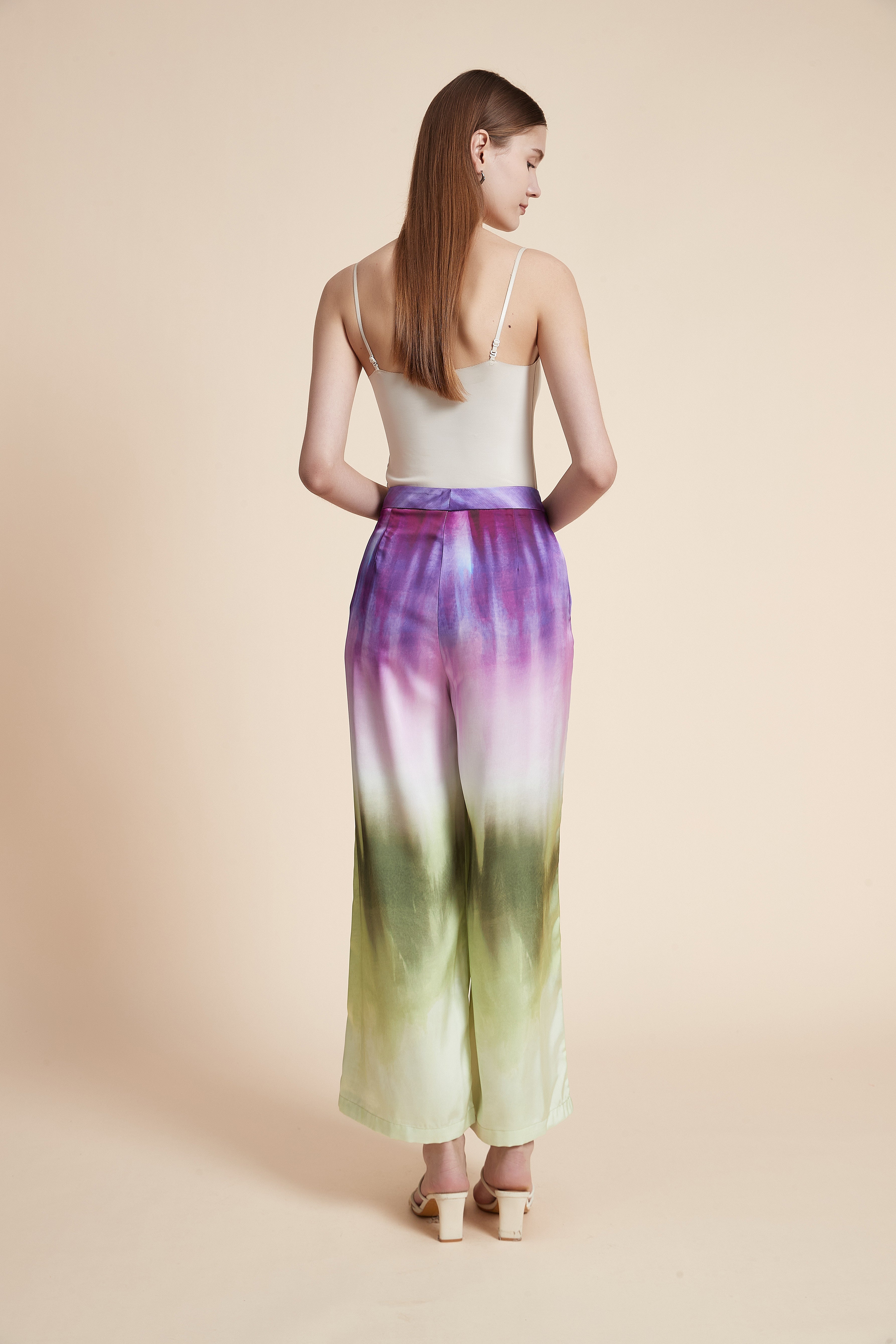 Printed Wide-Leg Trousers