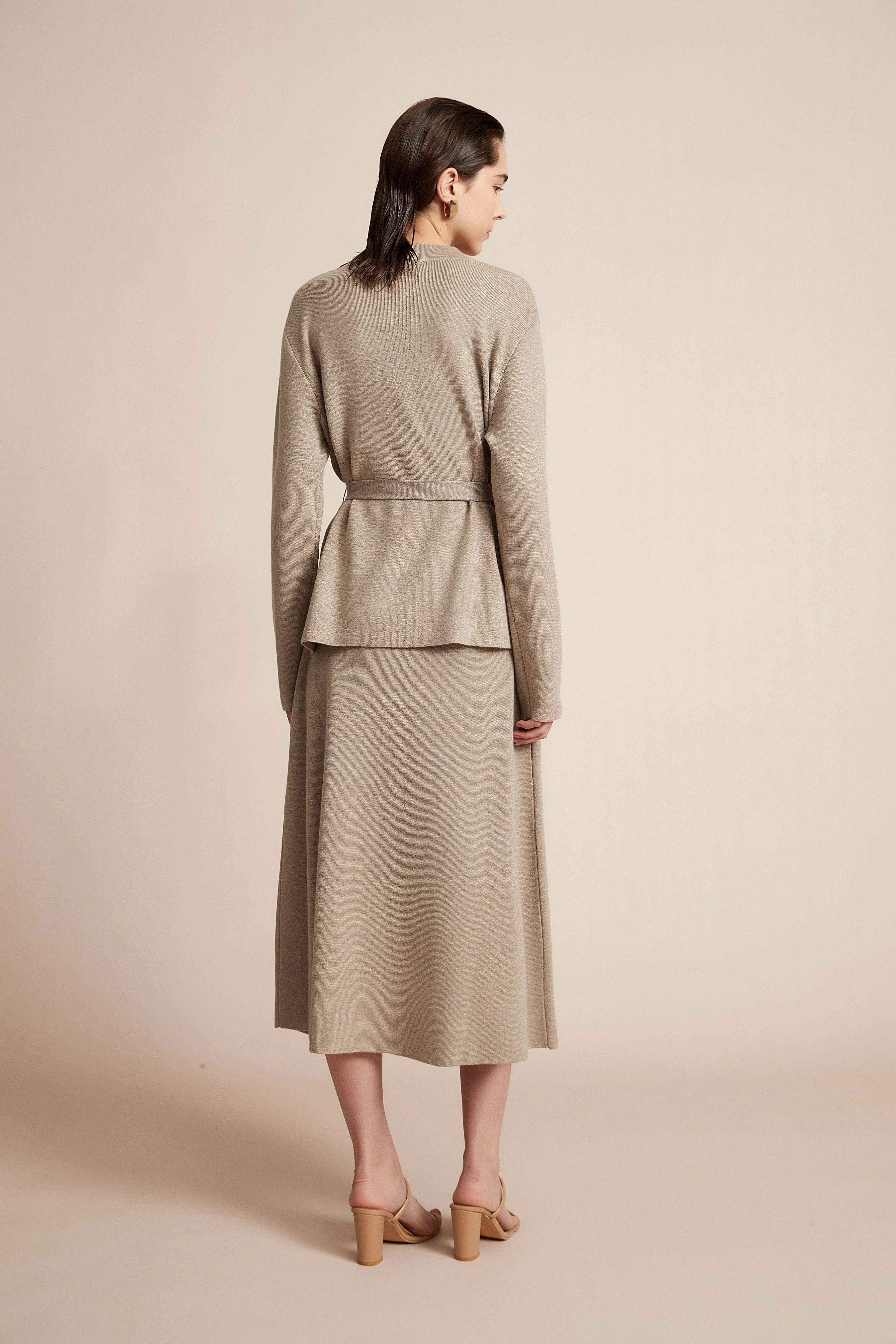 Long Sleeve Blouse With Waist Belt