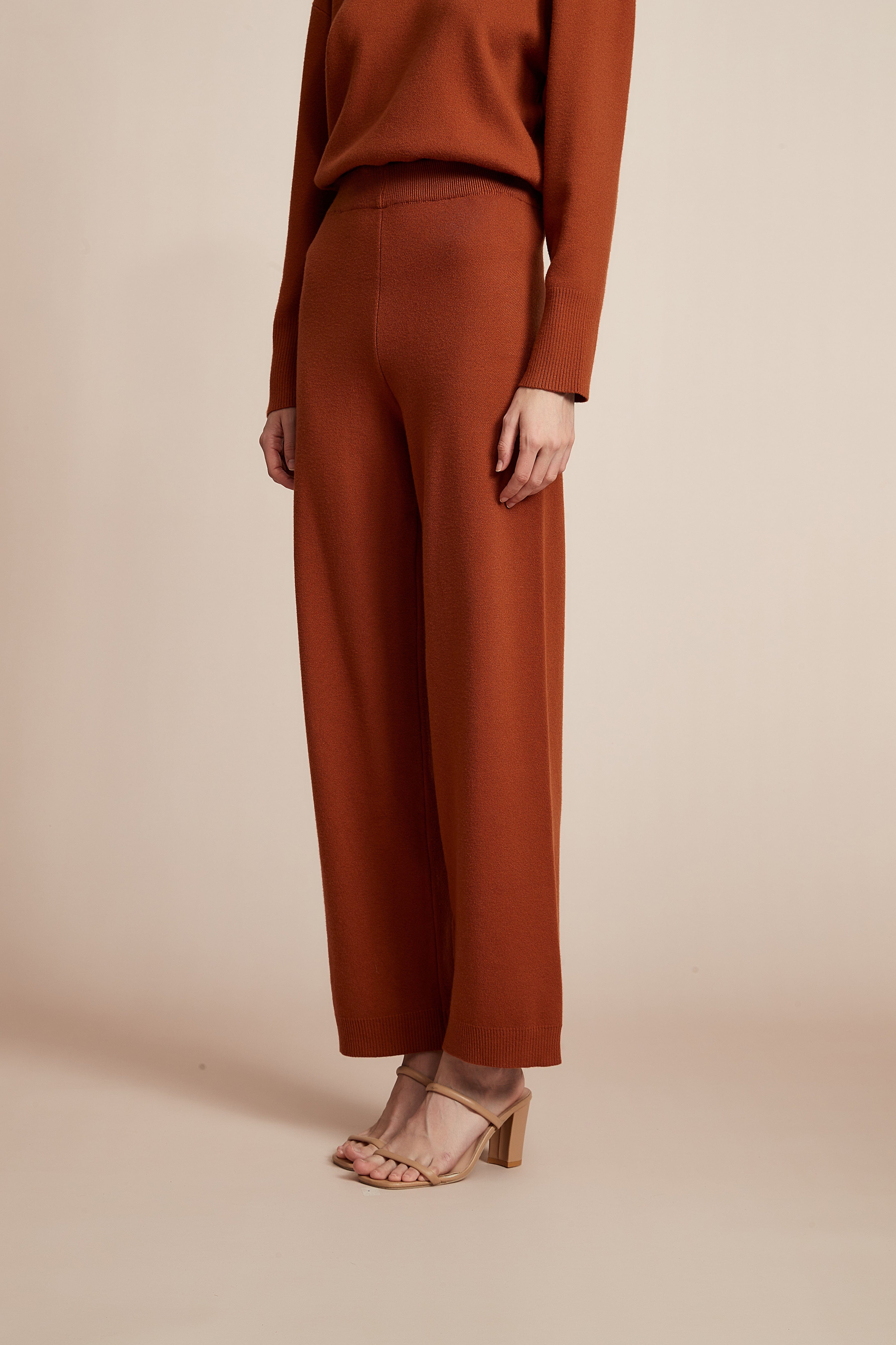 Winter Pants with Wide Legs, Solid Color