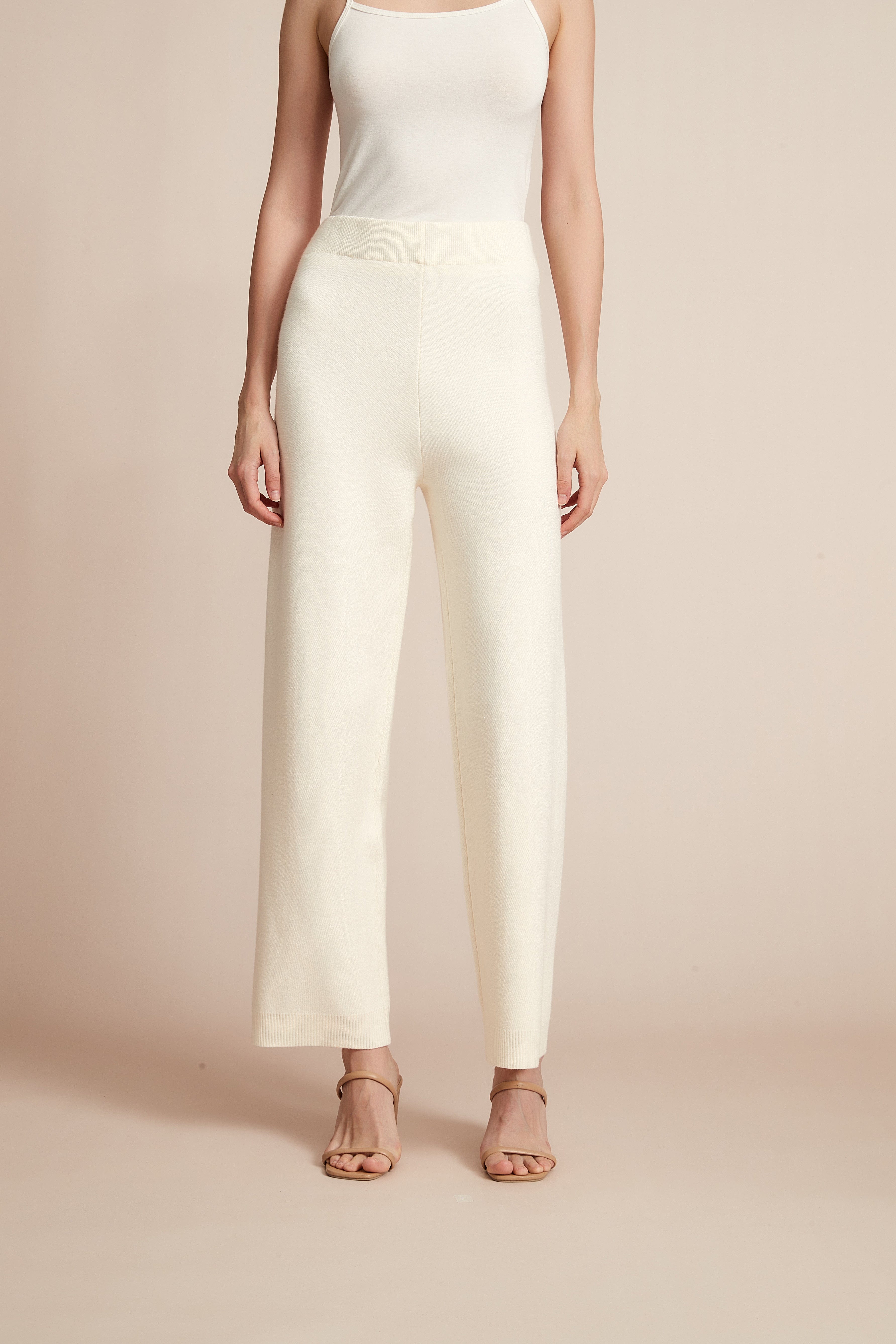 Plain Work Pants With Wide Legs