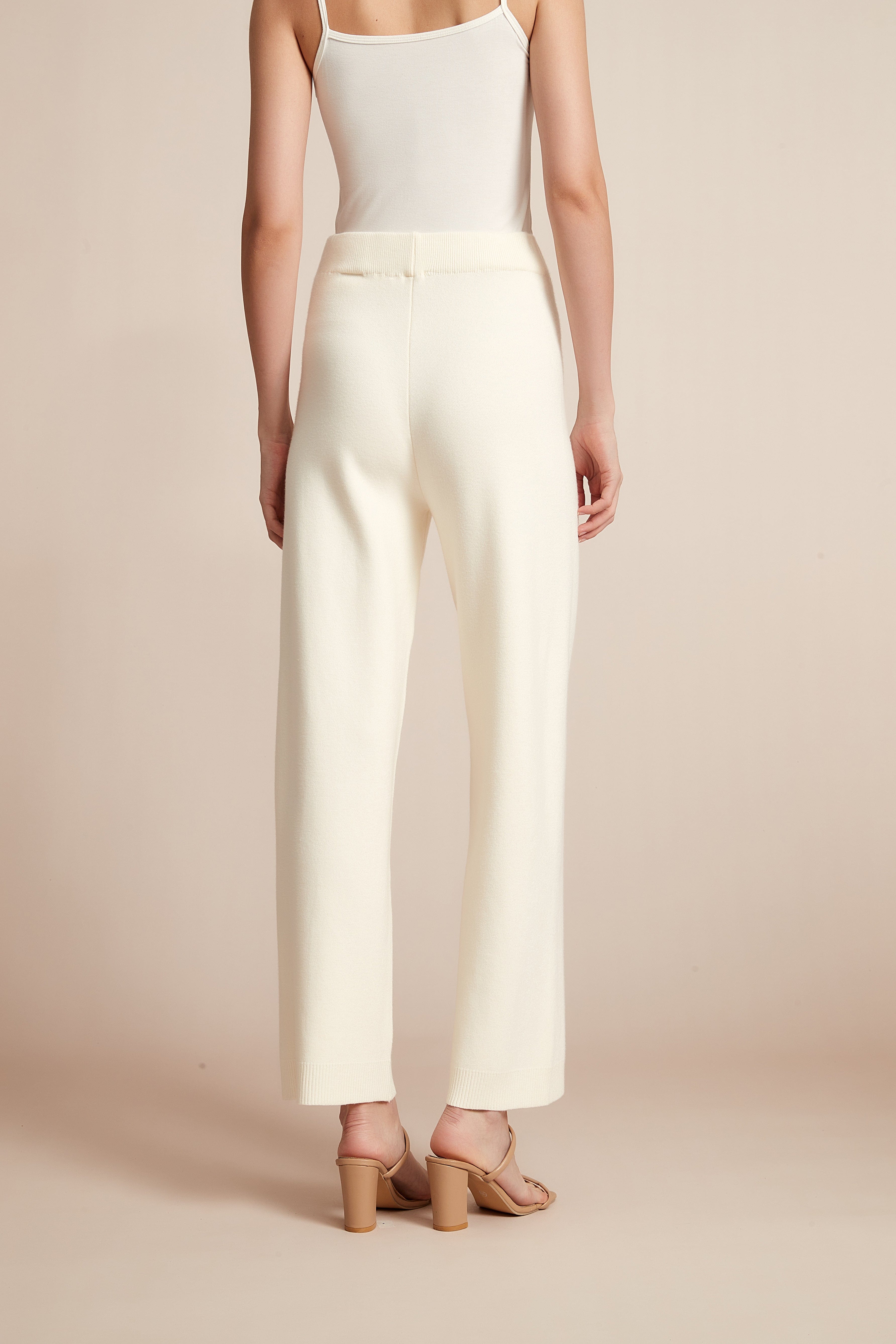 Plain Work Pants With Wide Legs