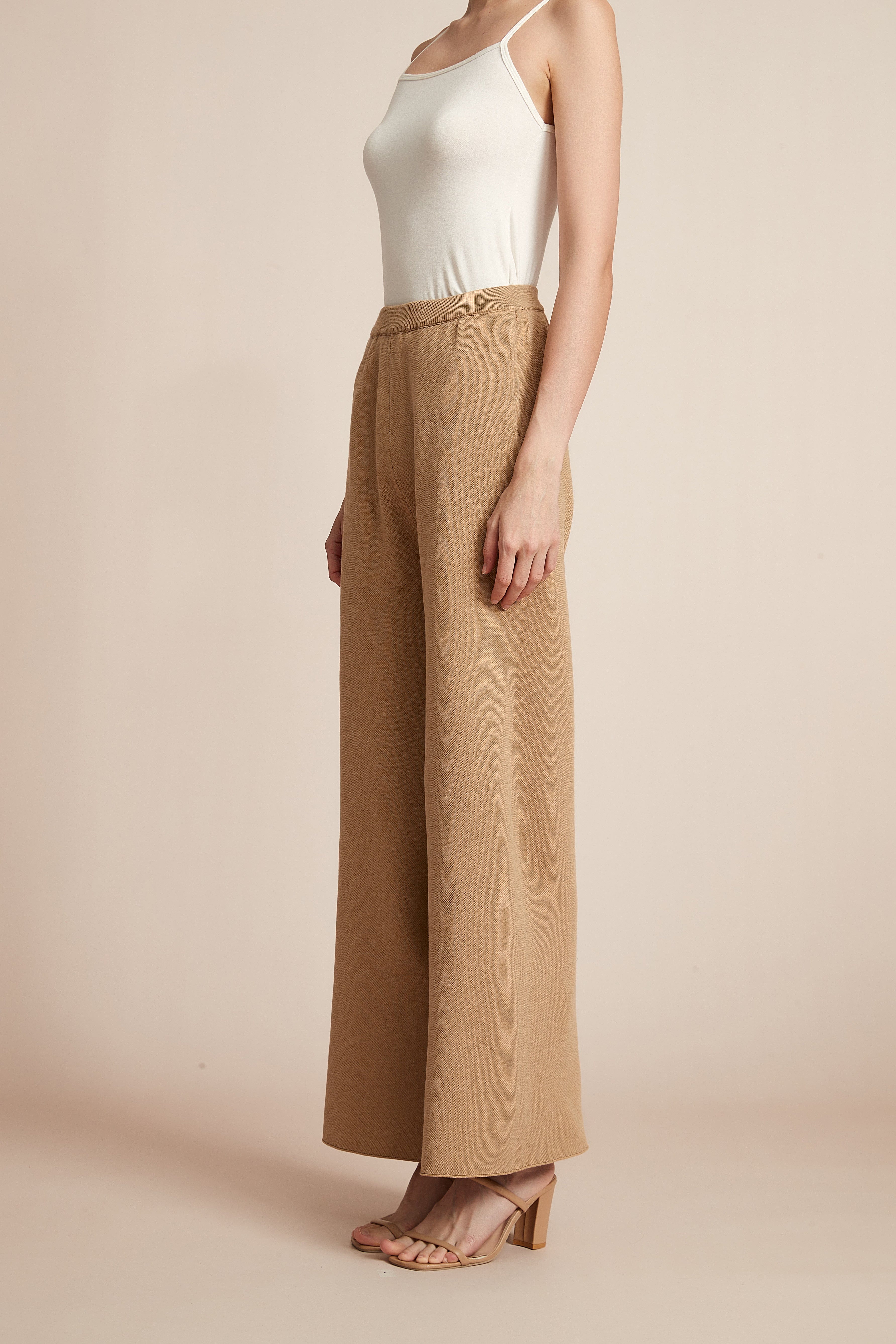 Wide Plain Pants With Long Legs And High Waist