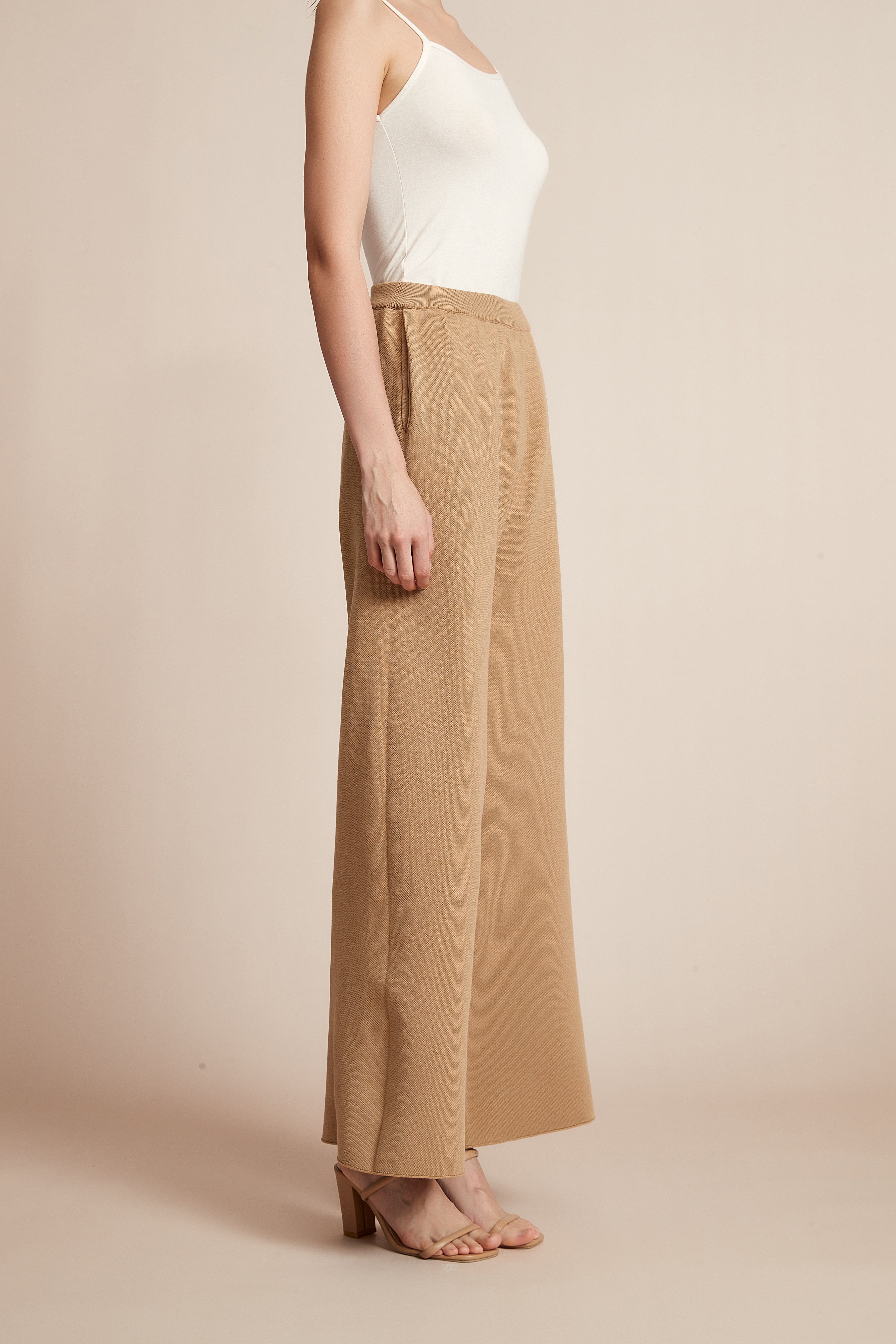 Wide Plain Pants With Long Legs And High Waist