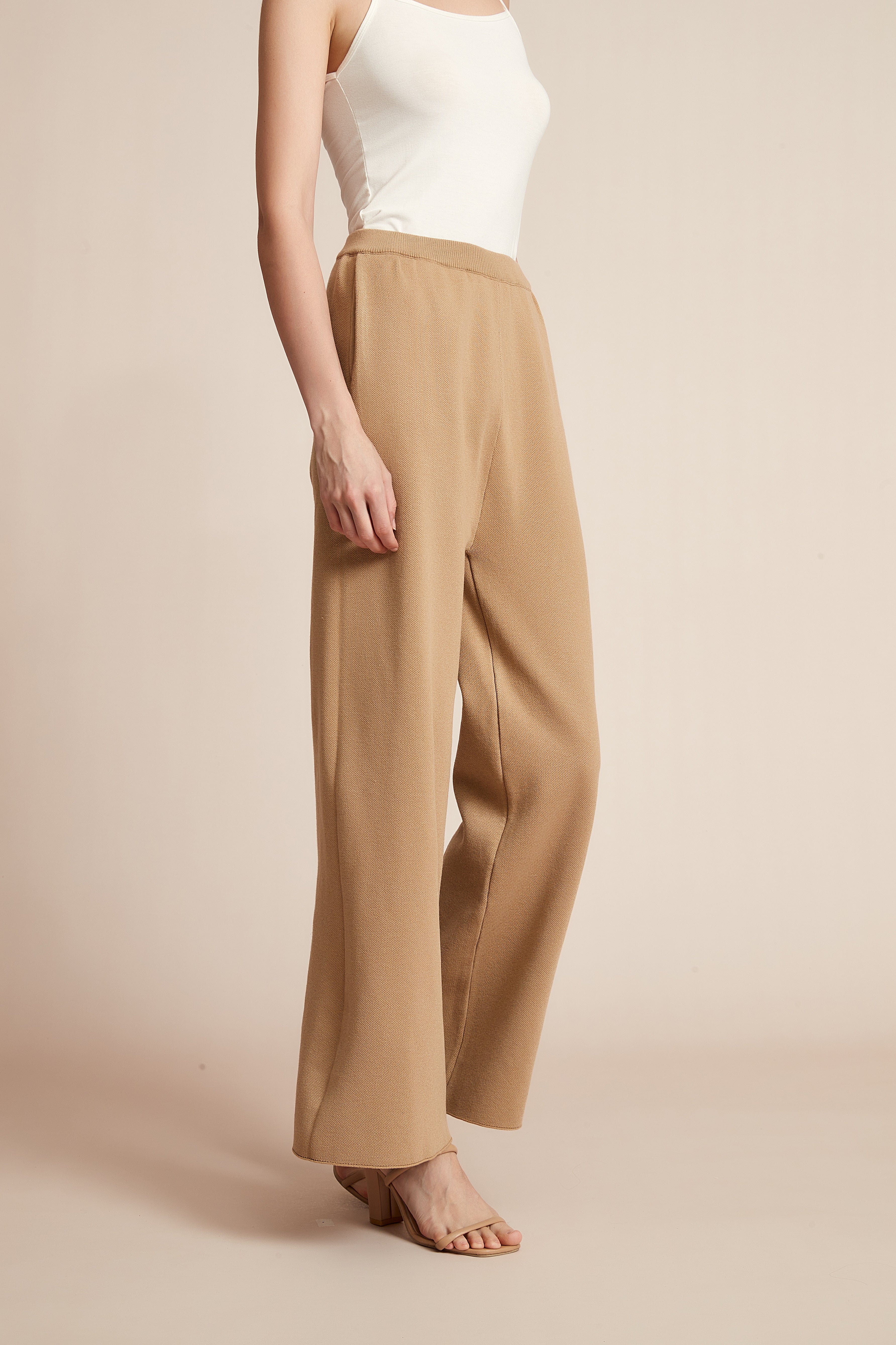 Wide Plain Pants With Long Legs And High Waist
