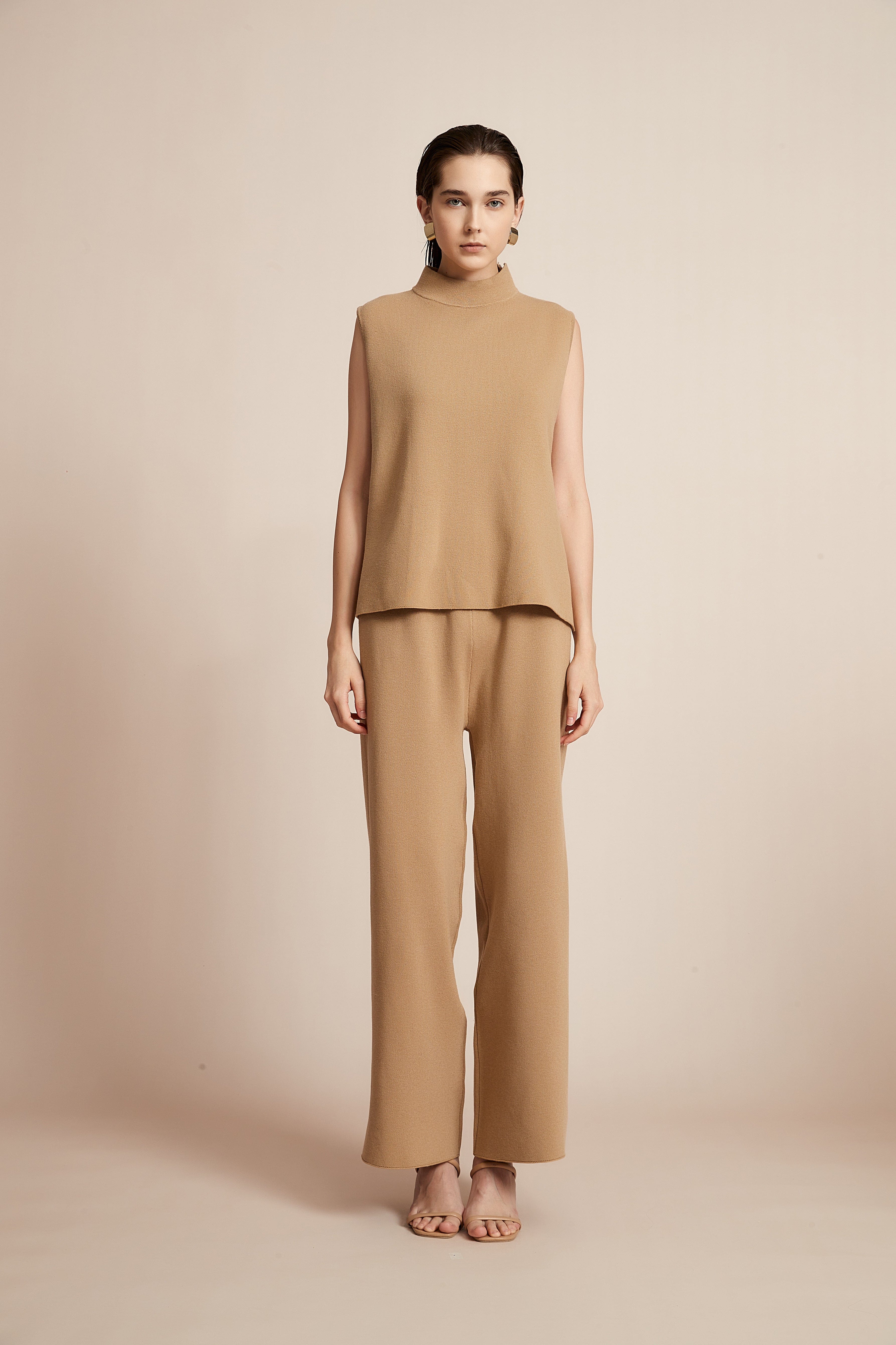 Wide Plain Pants With Long Legs And High Waist