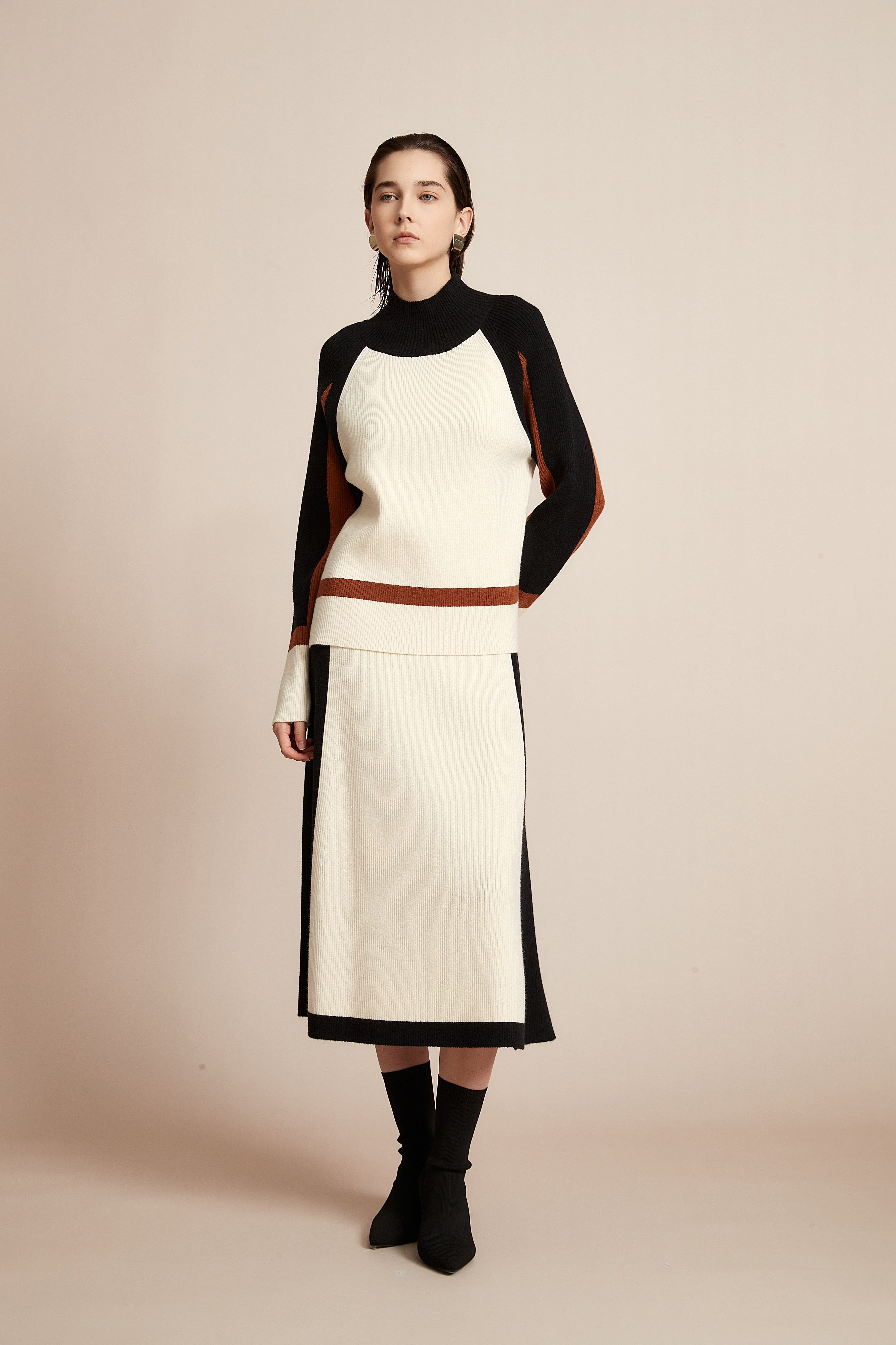 Winter Blouse With High Neck And Long Sleeves In Various Colors