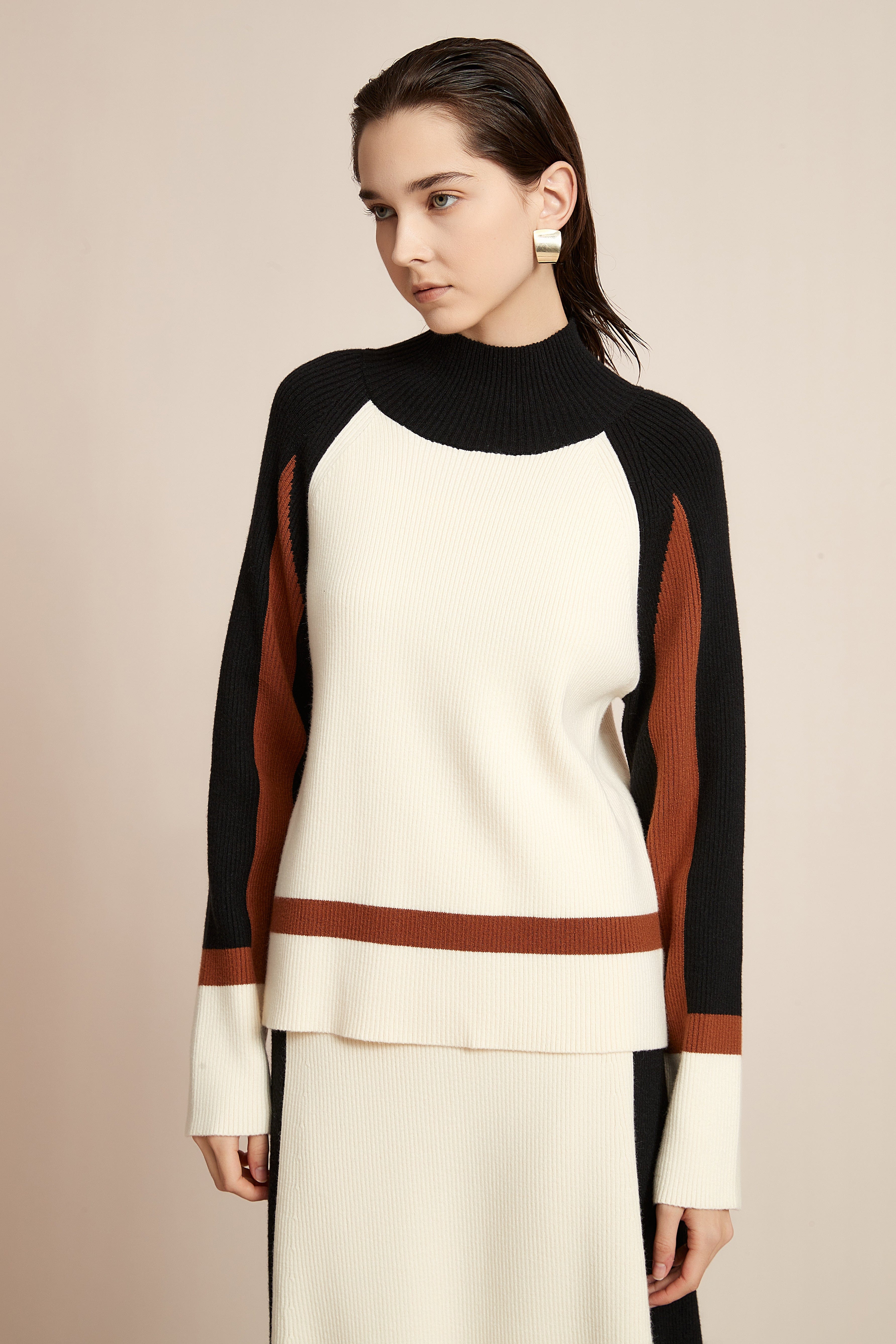 Winter Blouse With High Neck And Long Sleeves In Various Colors