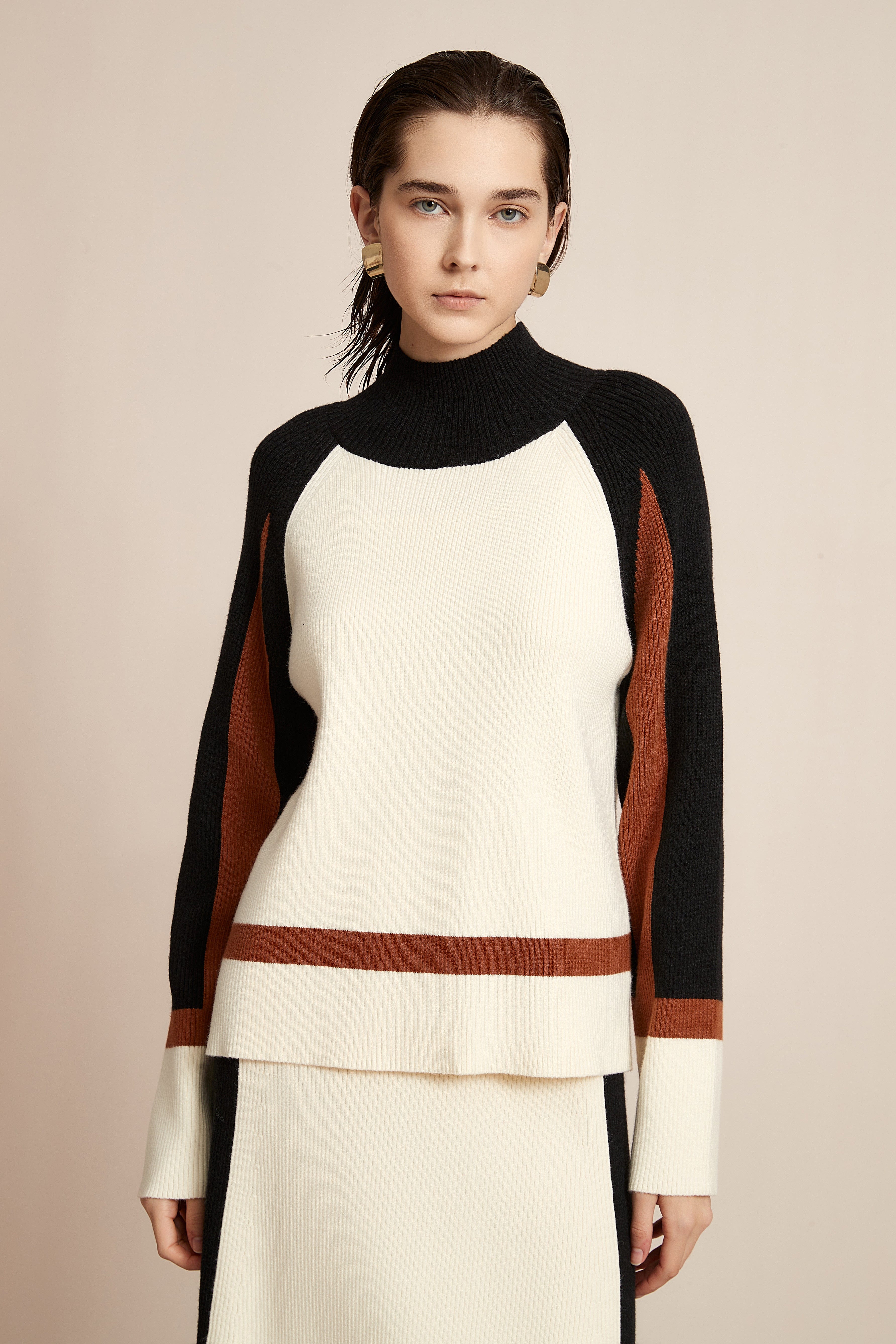 Winter Blouse With High Neck And Long Sleeves In Various Colors