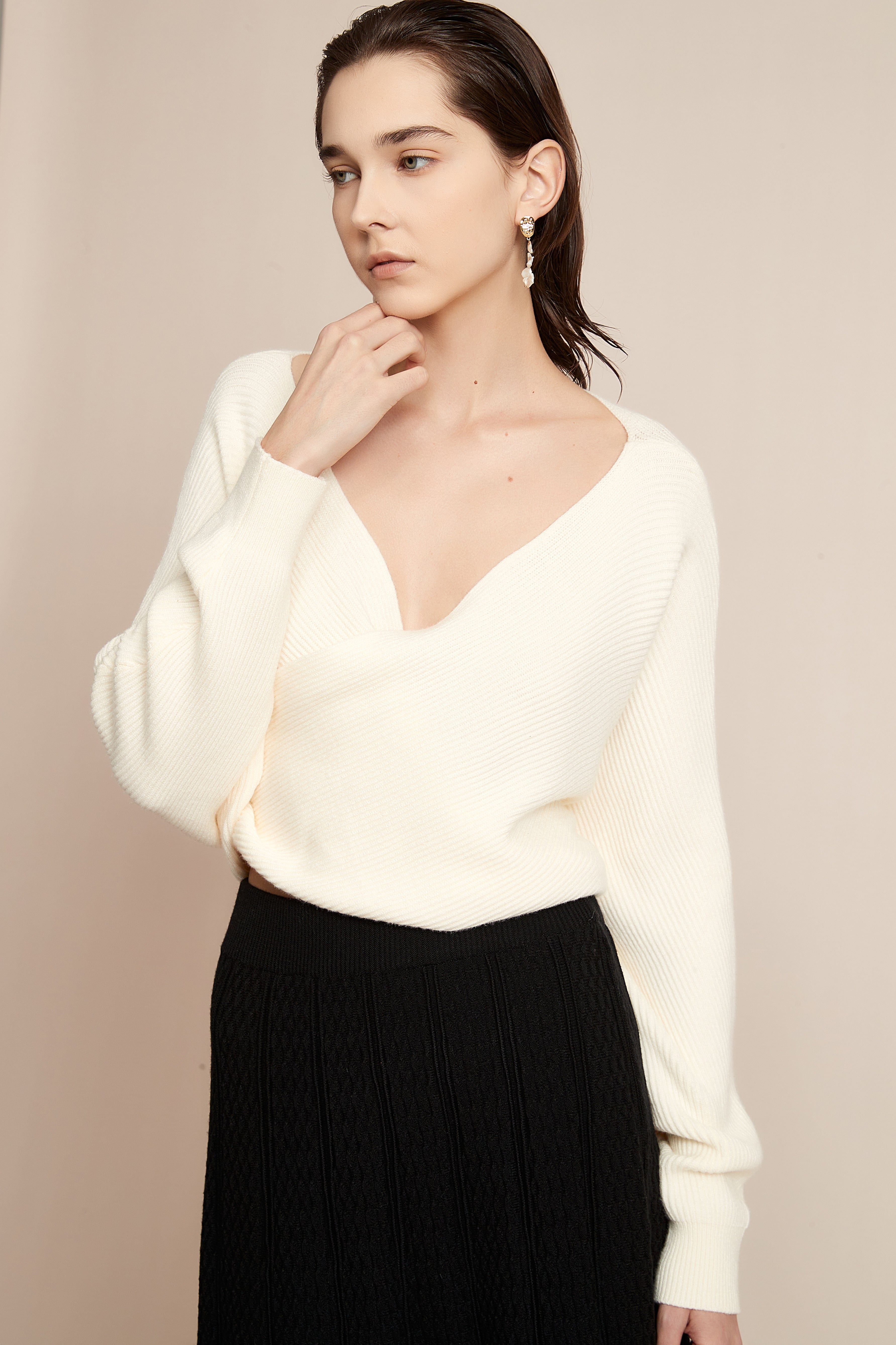 Winter Blouse With Chest Opening, Plain