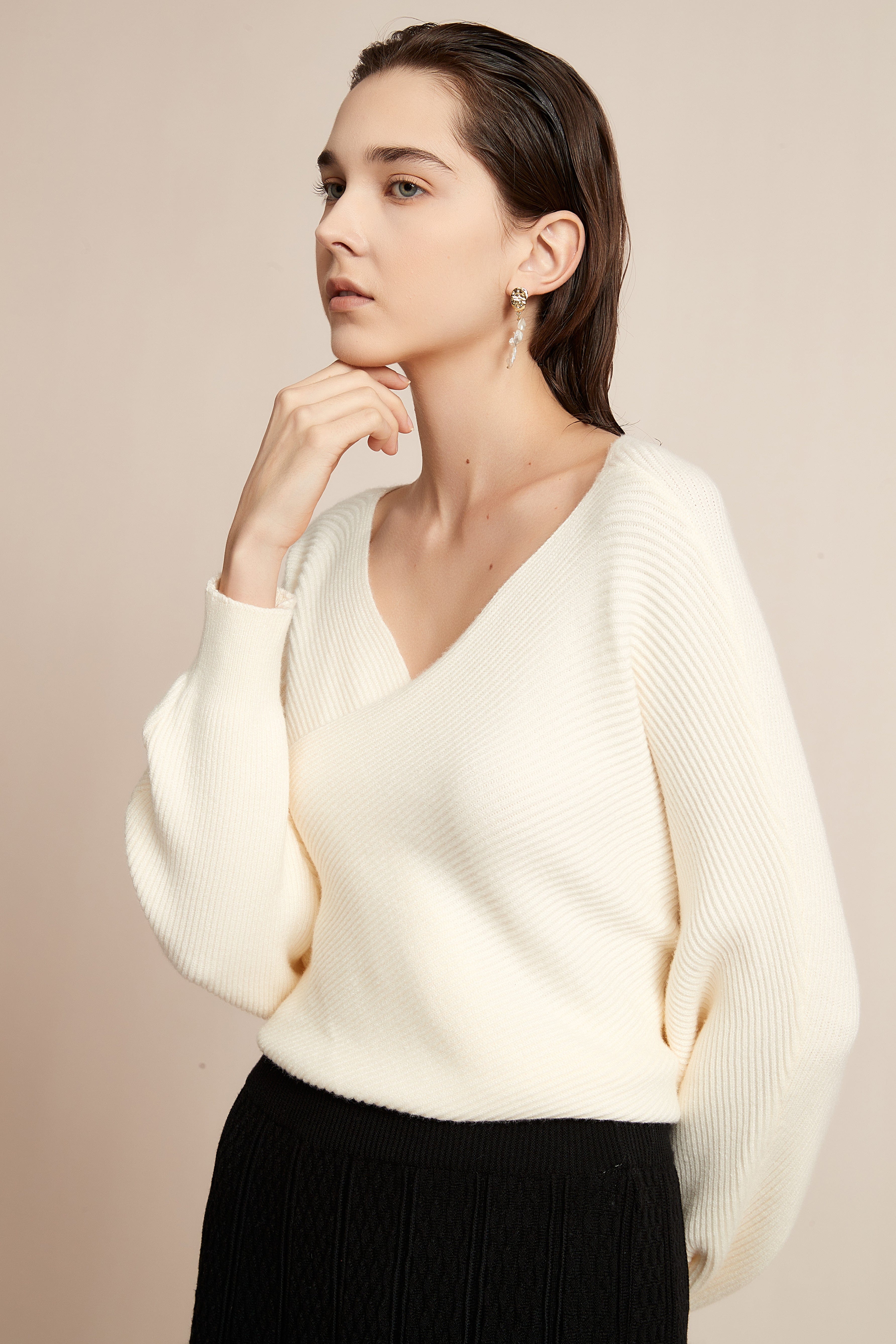 Winter Blouse With Chest Opening, Plain