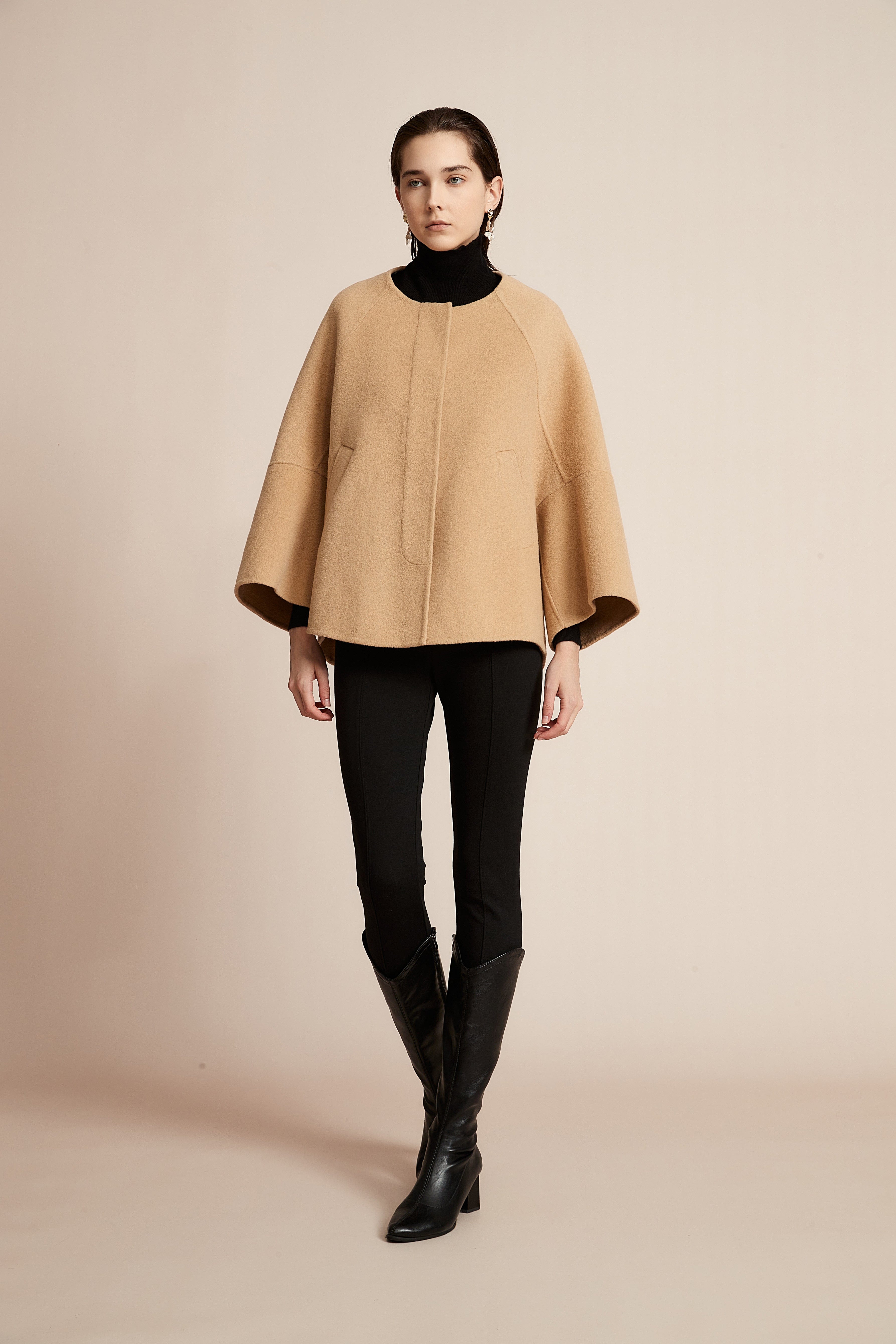 Yola Plain Long Sleeve Loose Jacket for Work