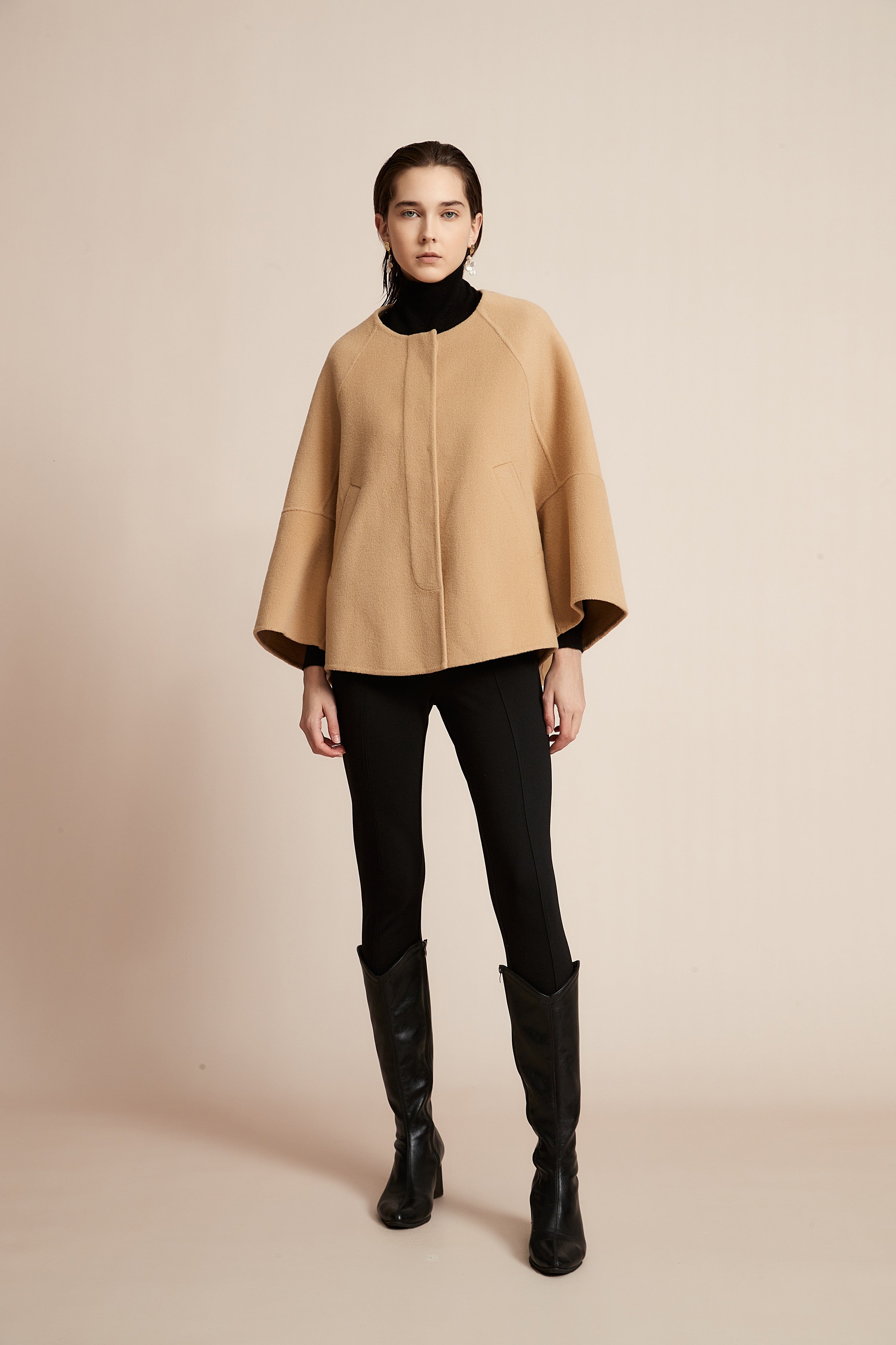 Yola Plain Long Sleeve Loose Jacket for Work