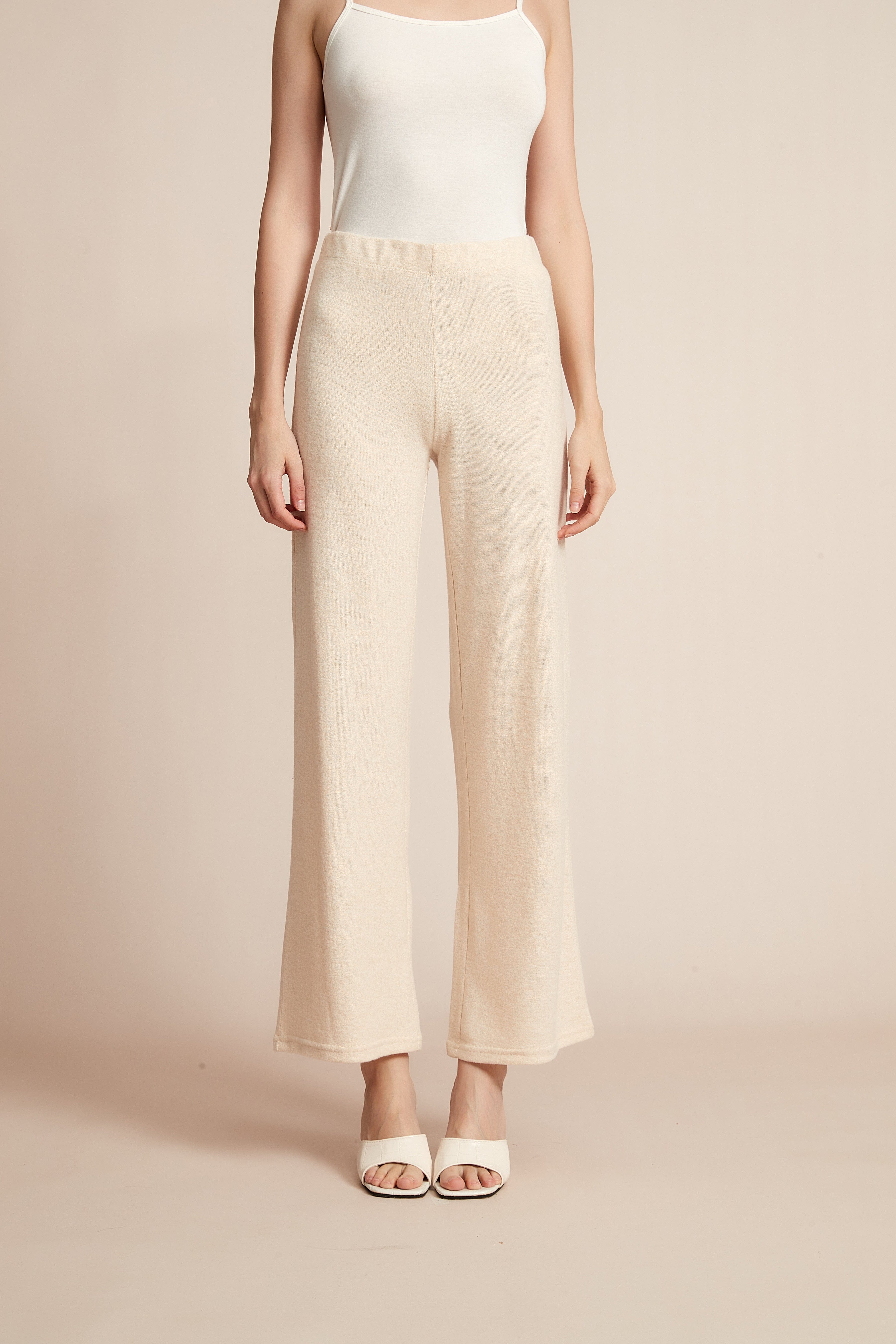 Plain Wide-Leg Winter Pants