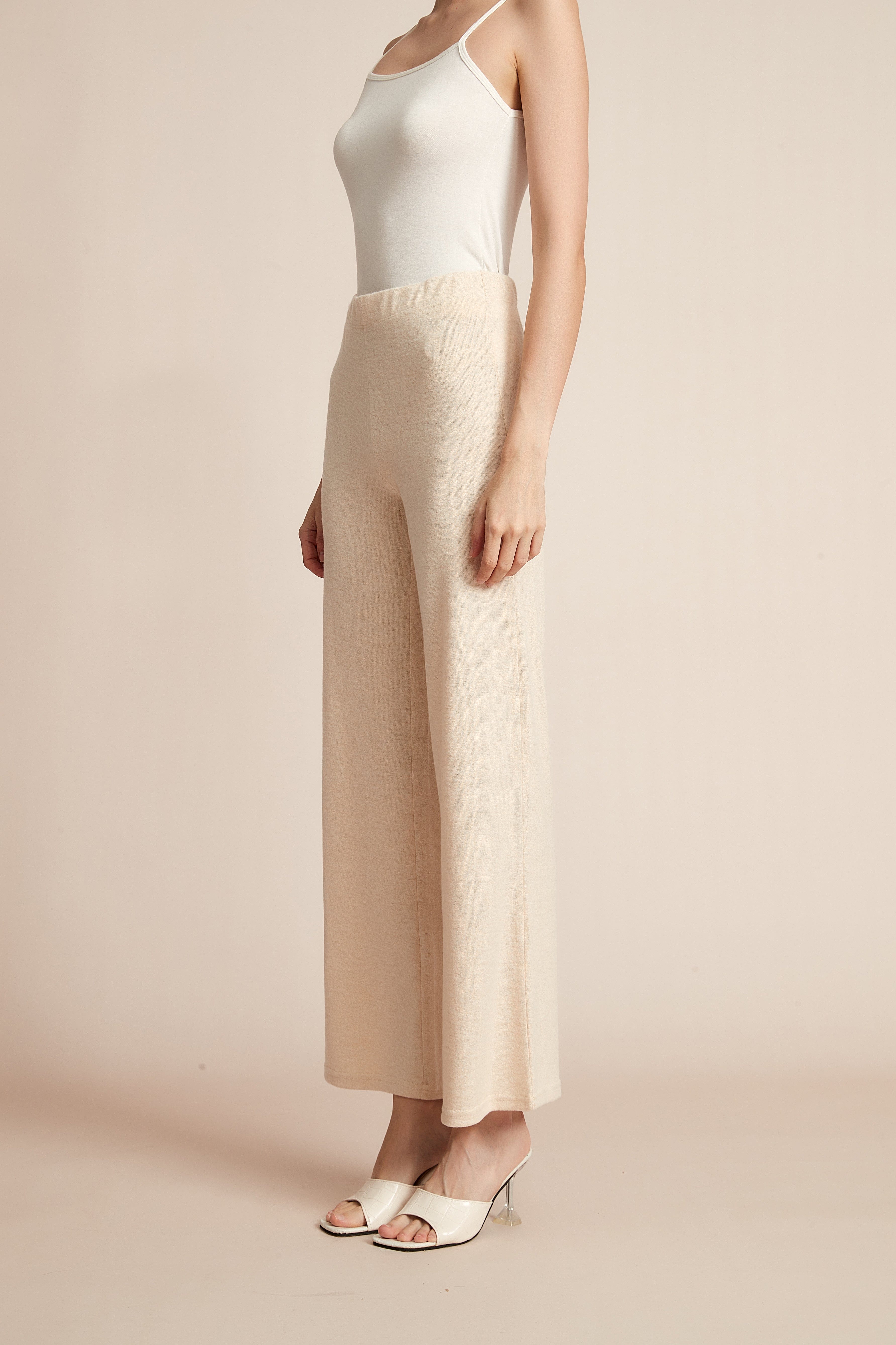 Plain Wide-Leg Winter Pants