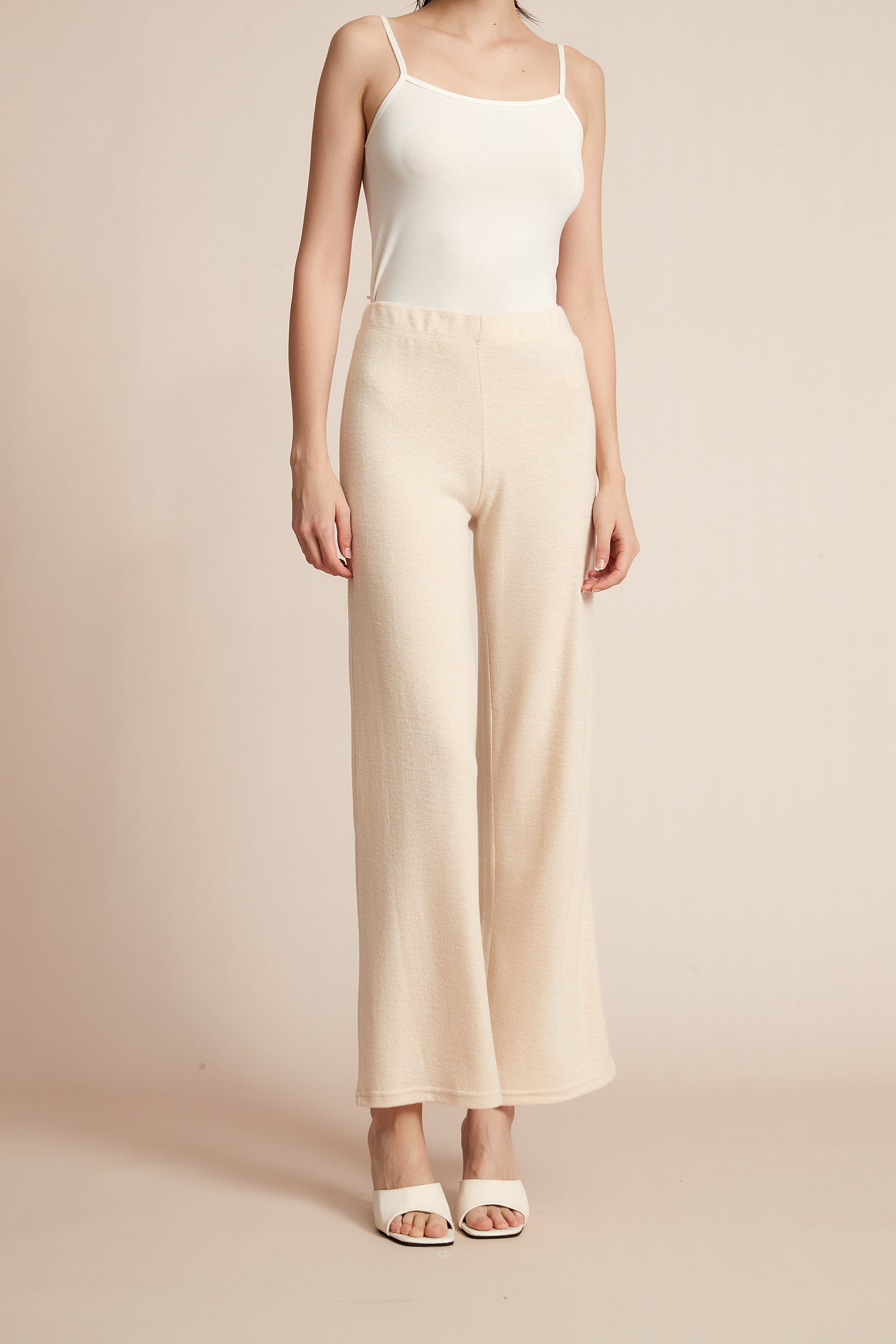 Plain Wide-Leg Winter Pants