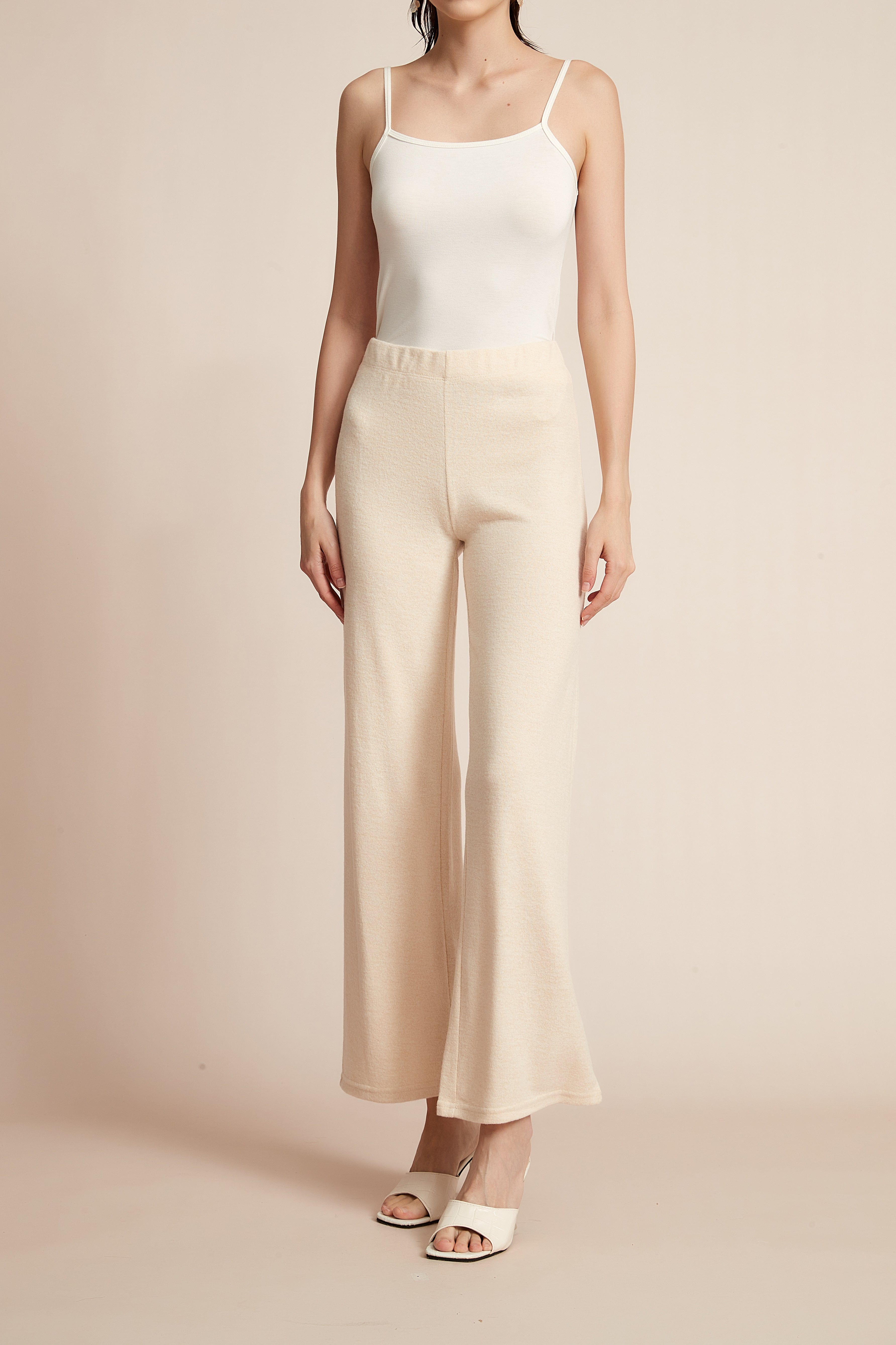Plain Wide-Leg Winter Pants