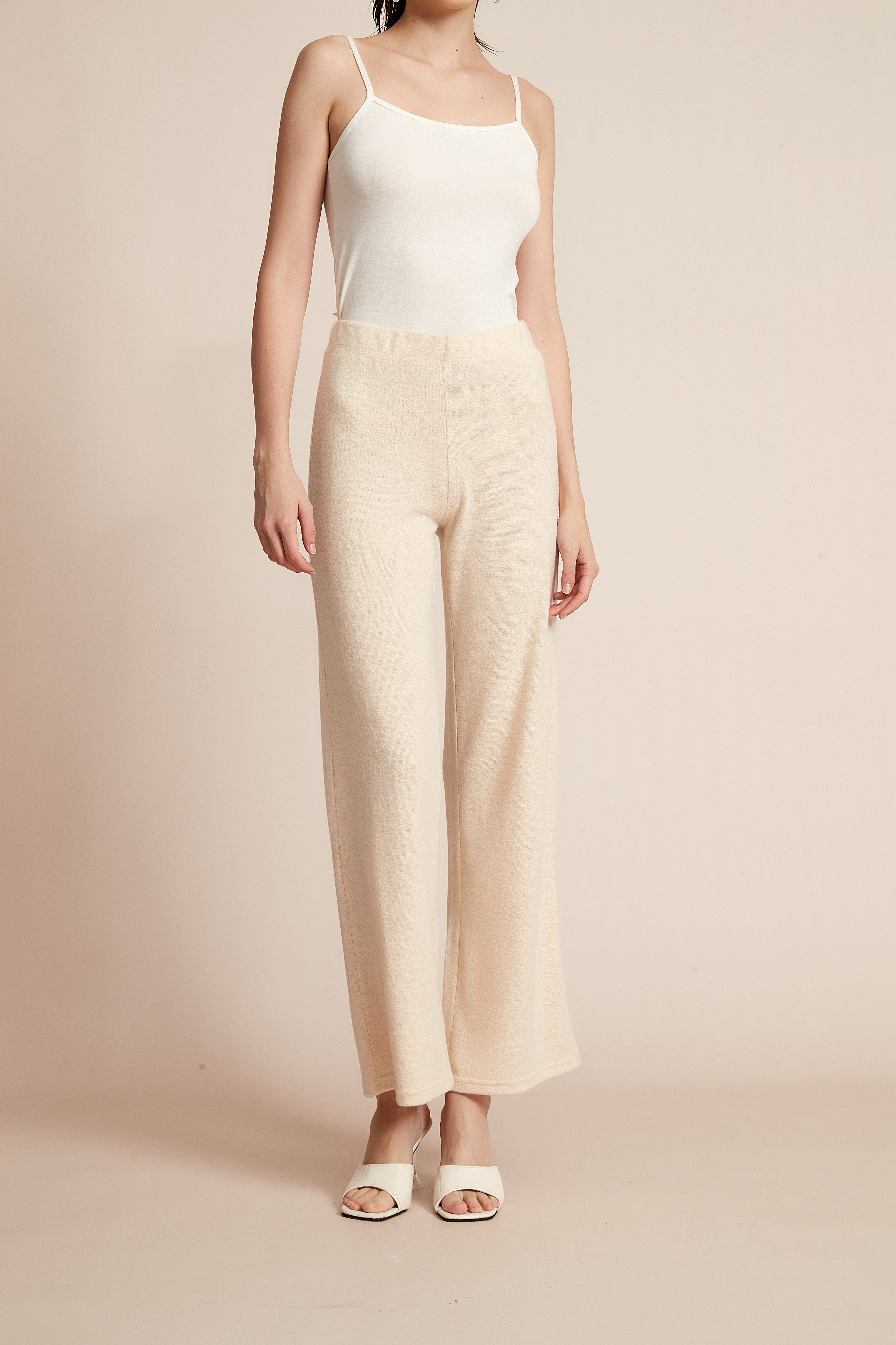 Plain Wide-Leg Winter Pants