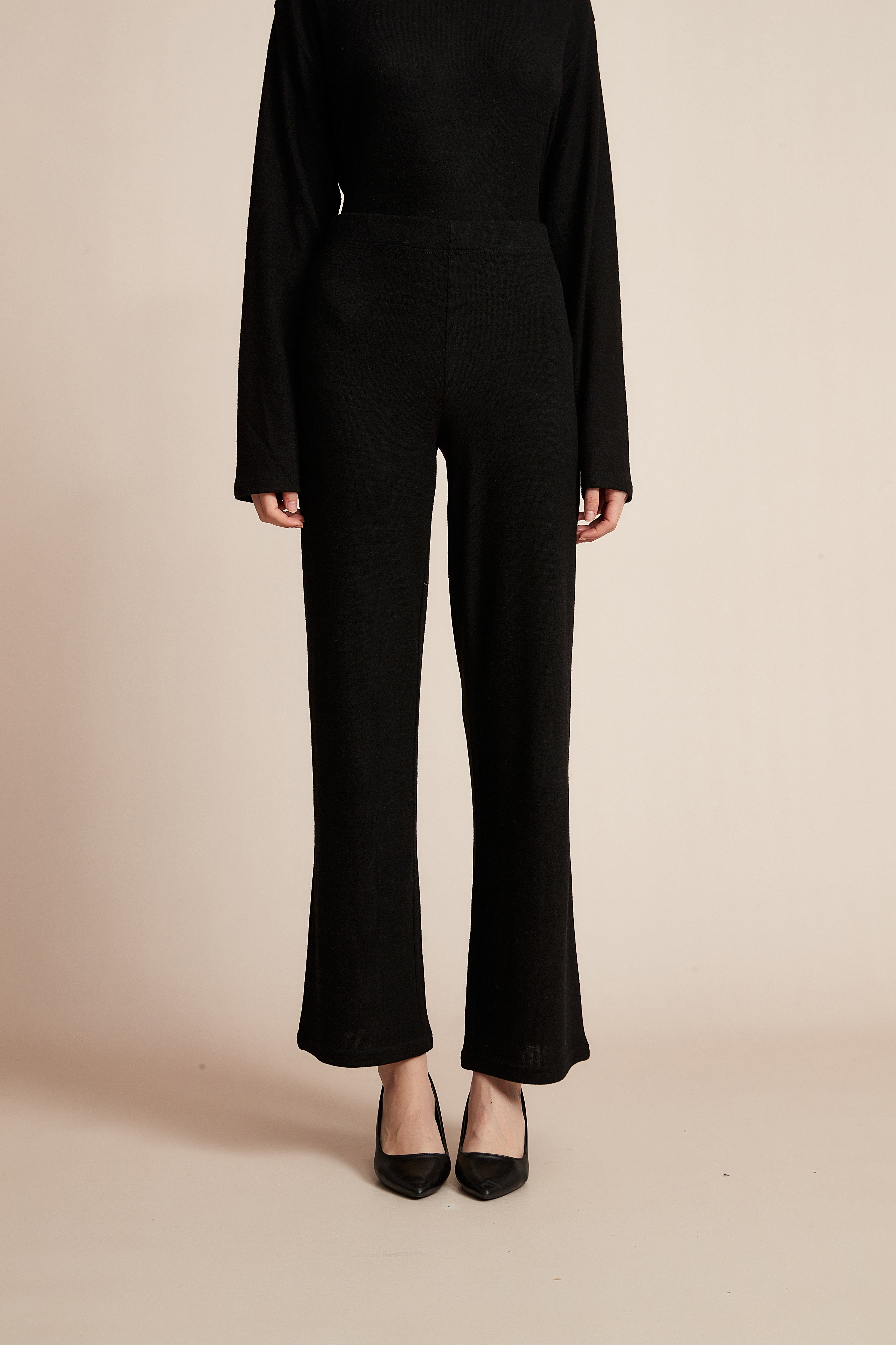 Plain Wide-Leg Winter Pants