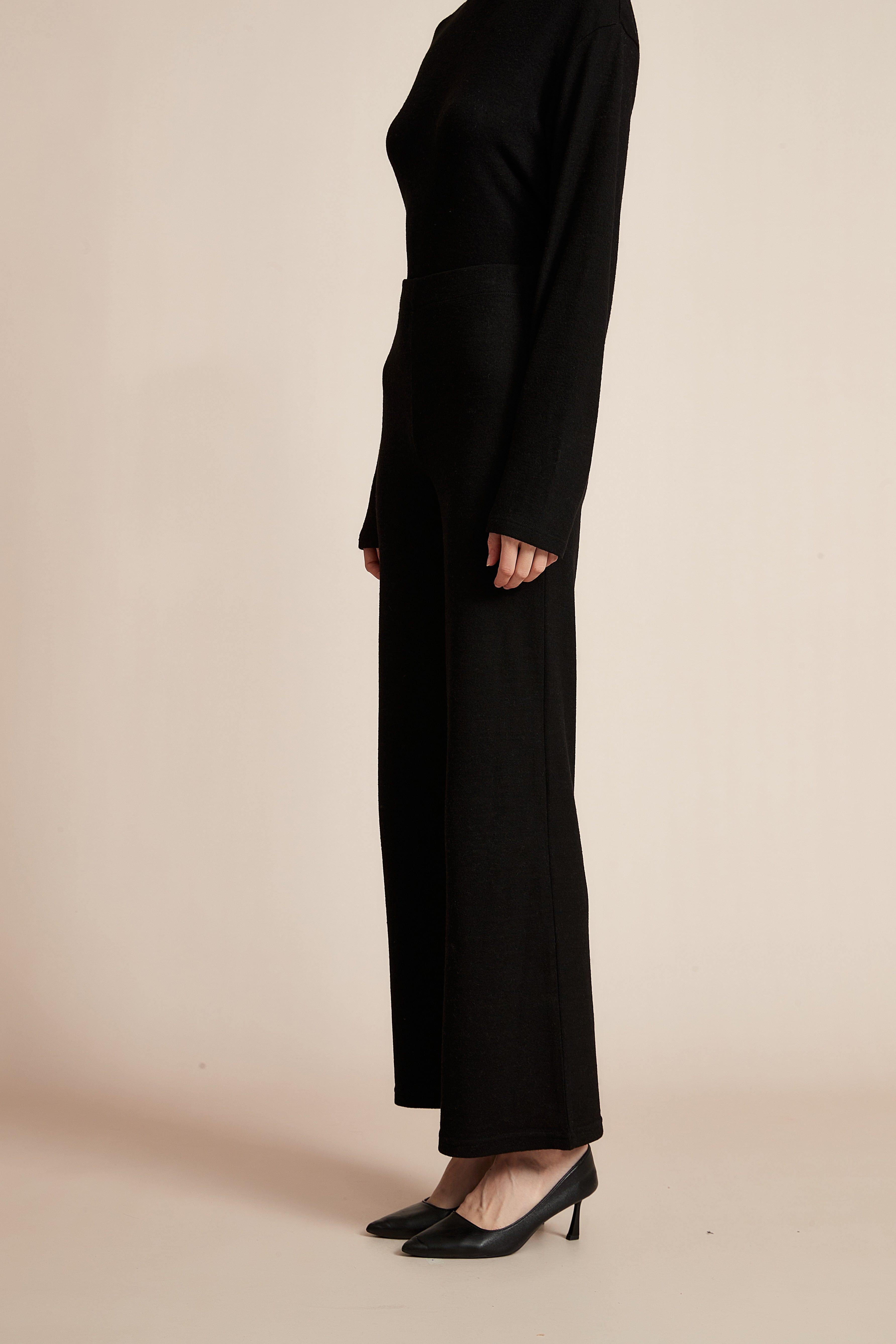 Plain Wide-Leg Winter Pants