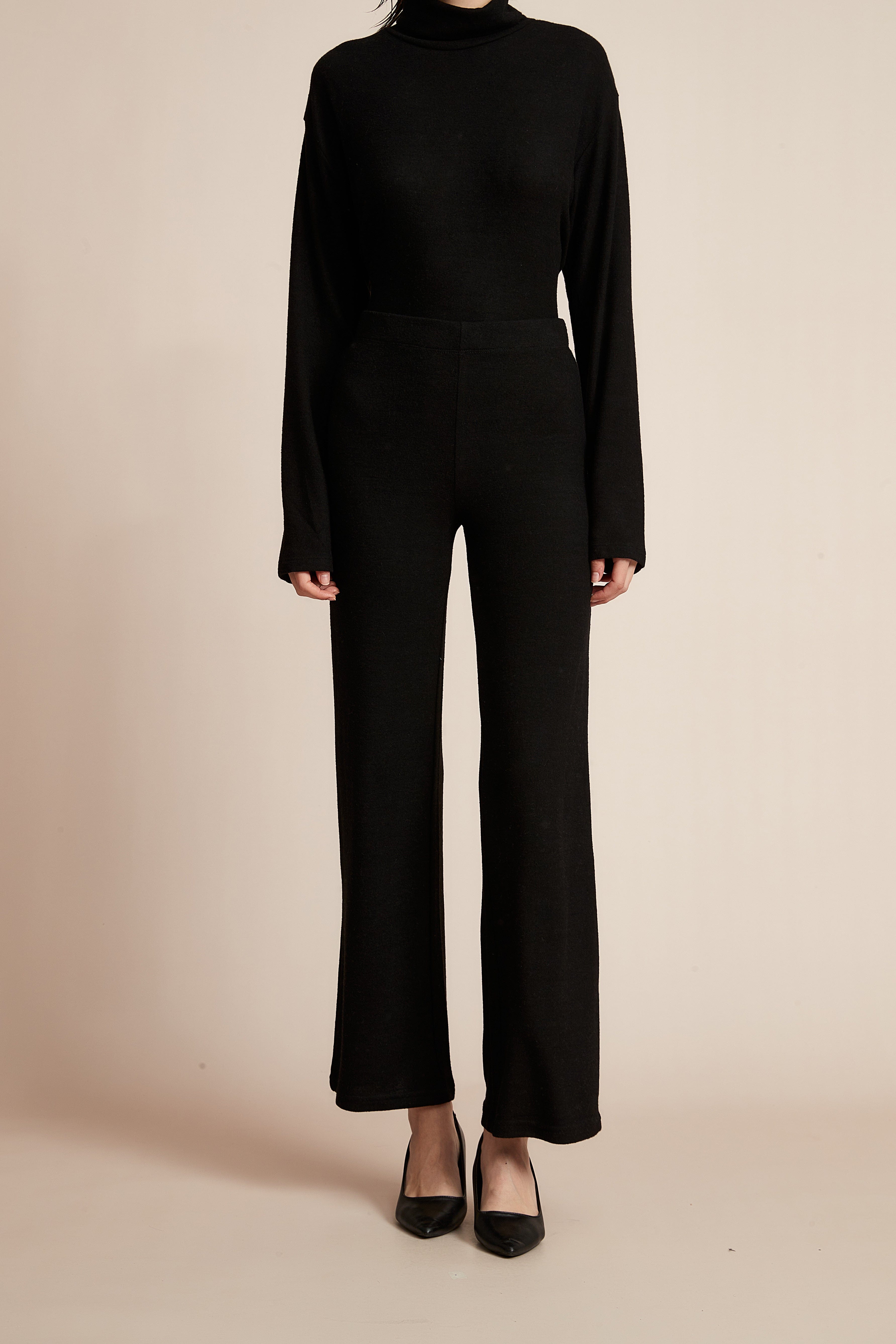 Plain Wide-Leg Winter Pants