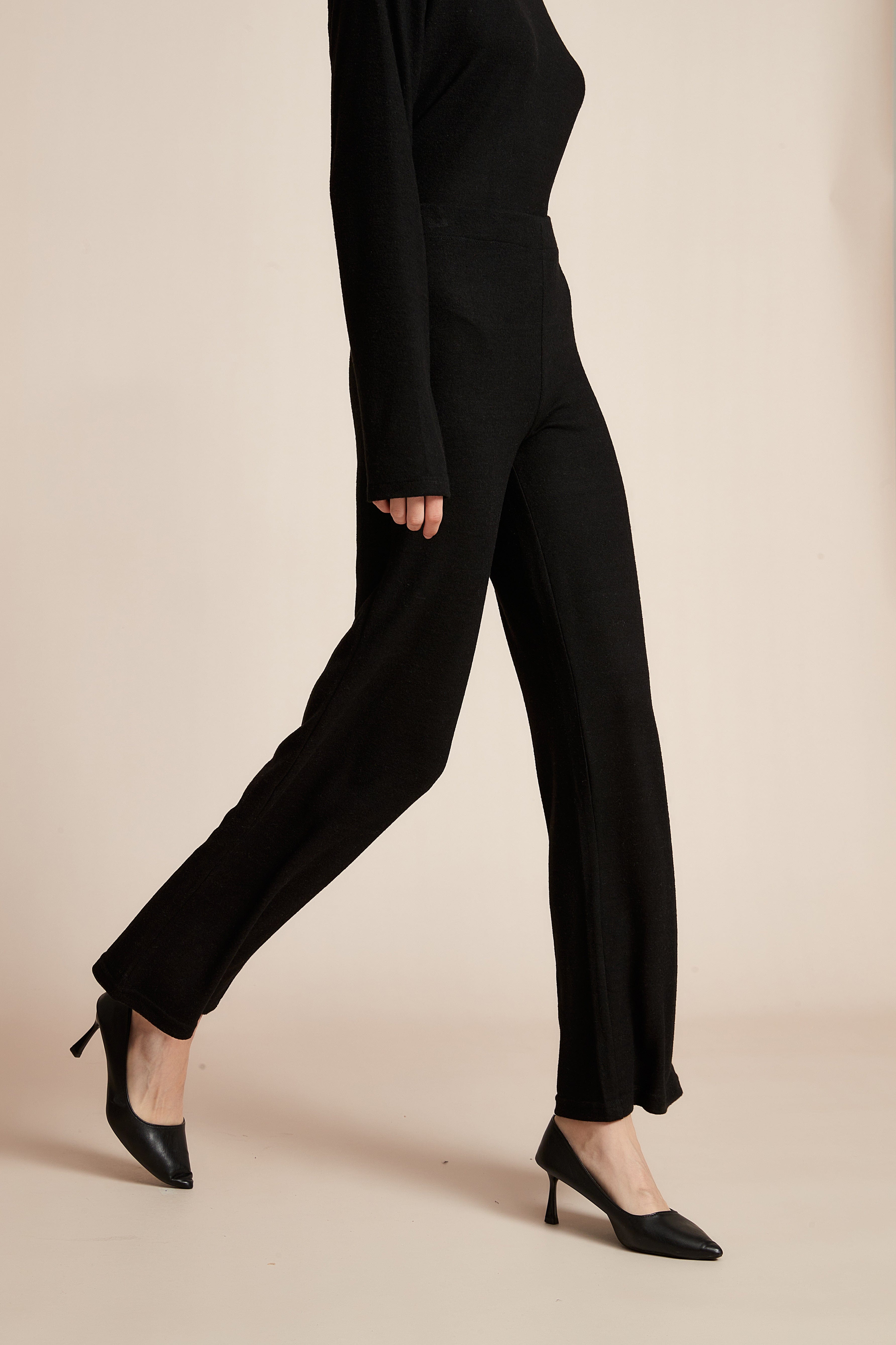Plain Wide-Leg Winter Pants