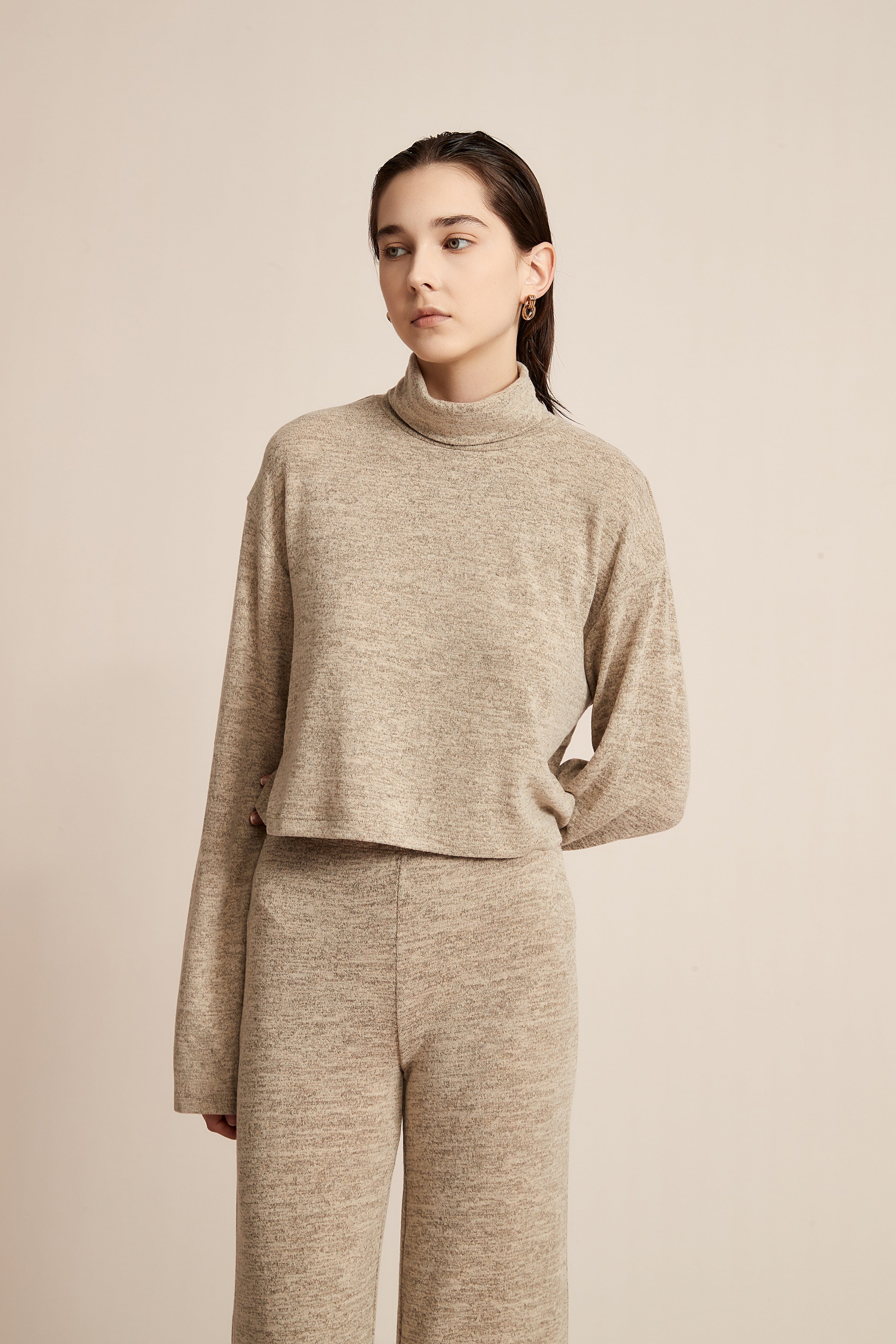 Long Winter Blouse With Long Sleeves And High Neck