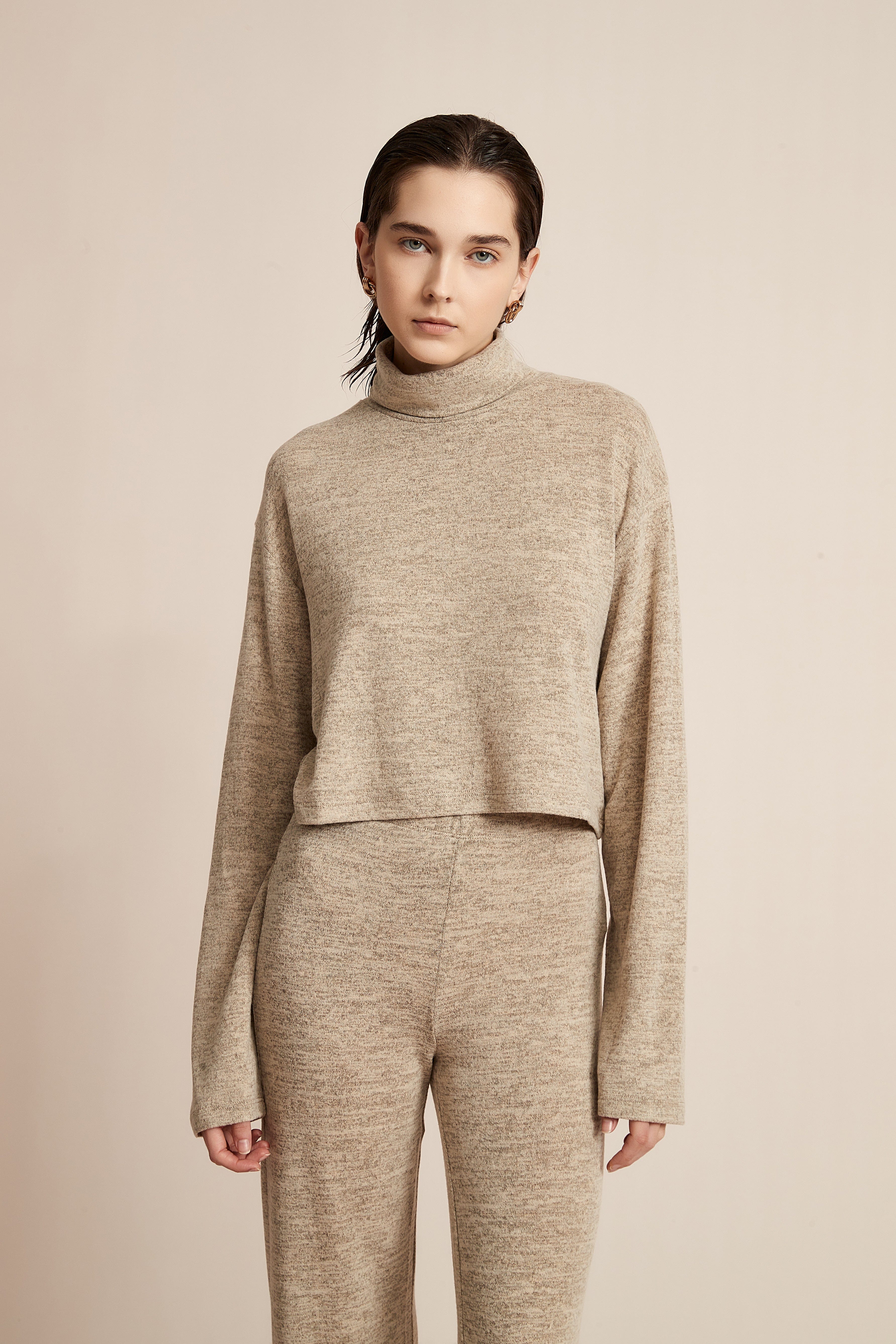 Long Winter Blouse With Long Sleeves And High Neck