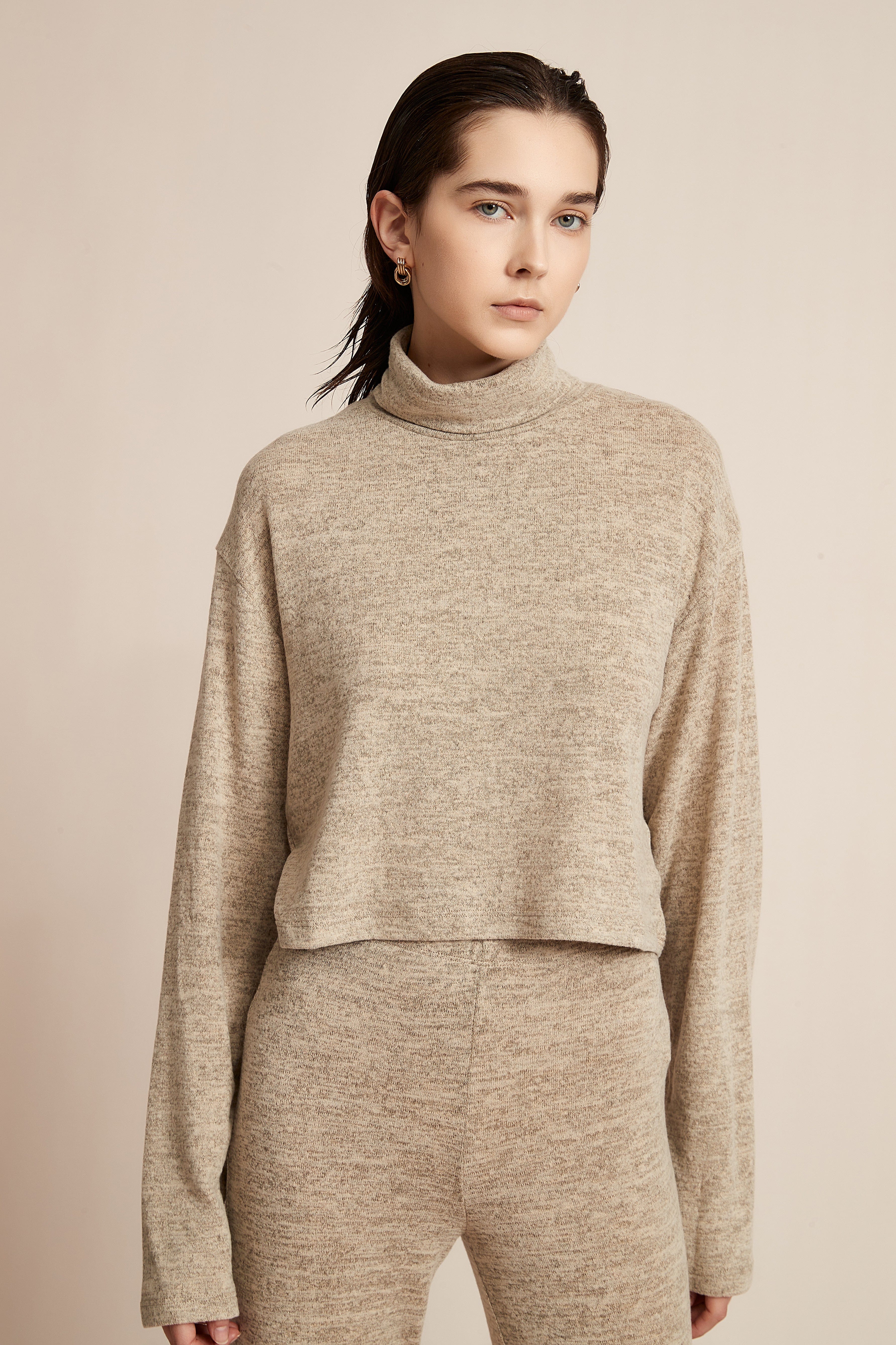 Long Winter Blouse With Long Sleeves And High Neck
