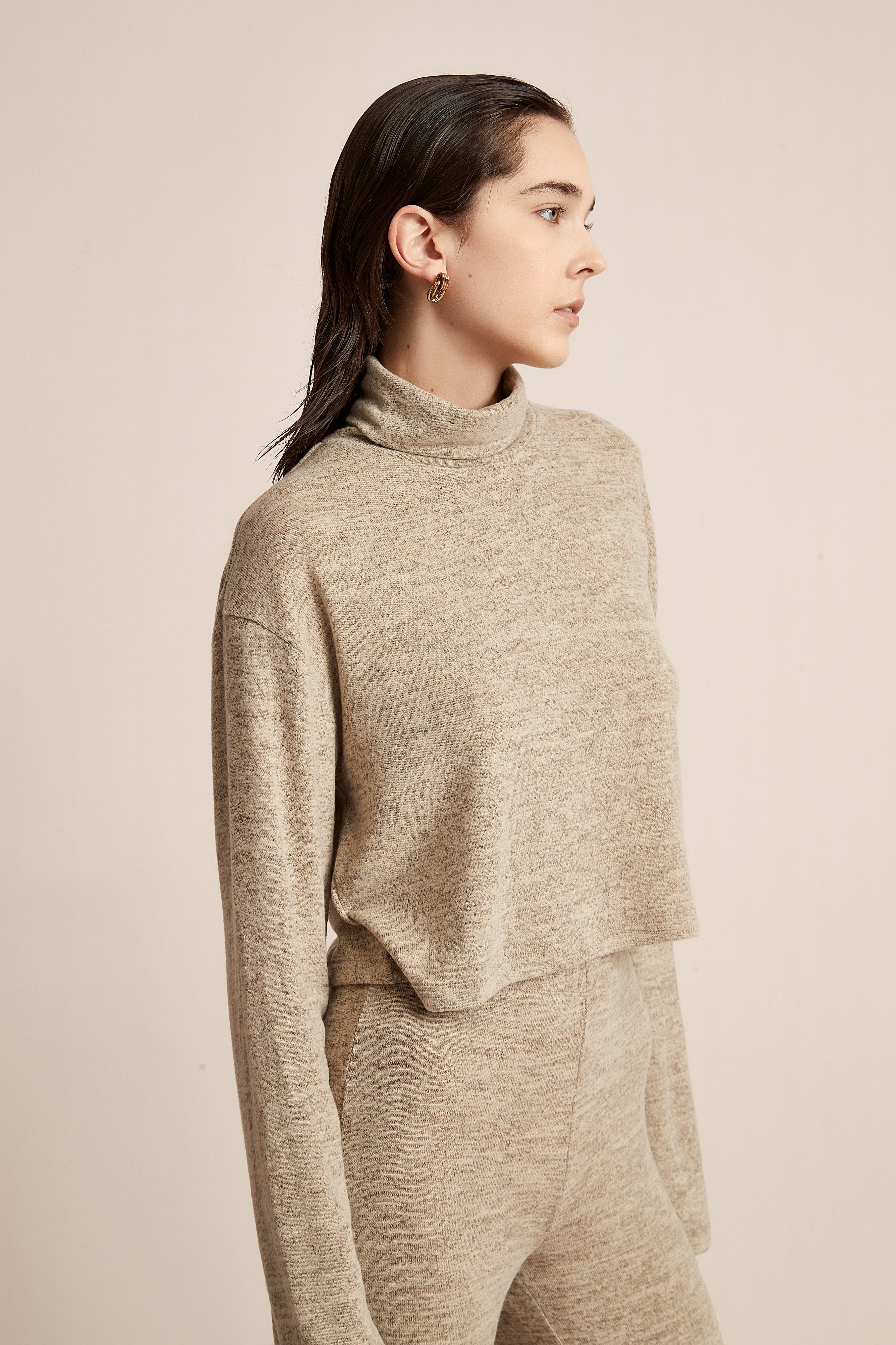 Long Winter Blouse With Long Sleeves And High Neck