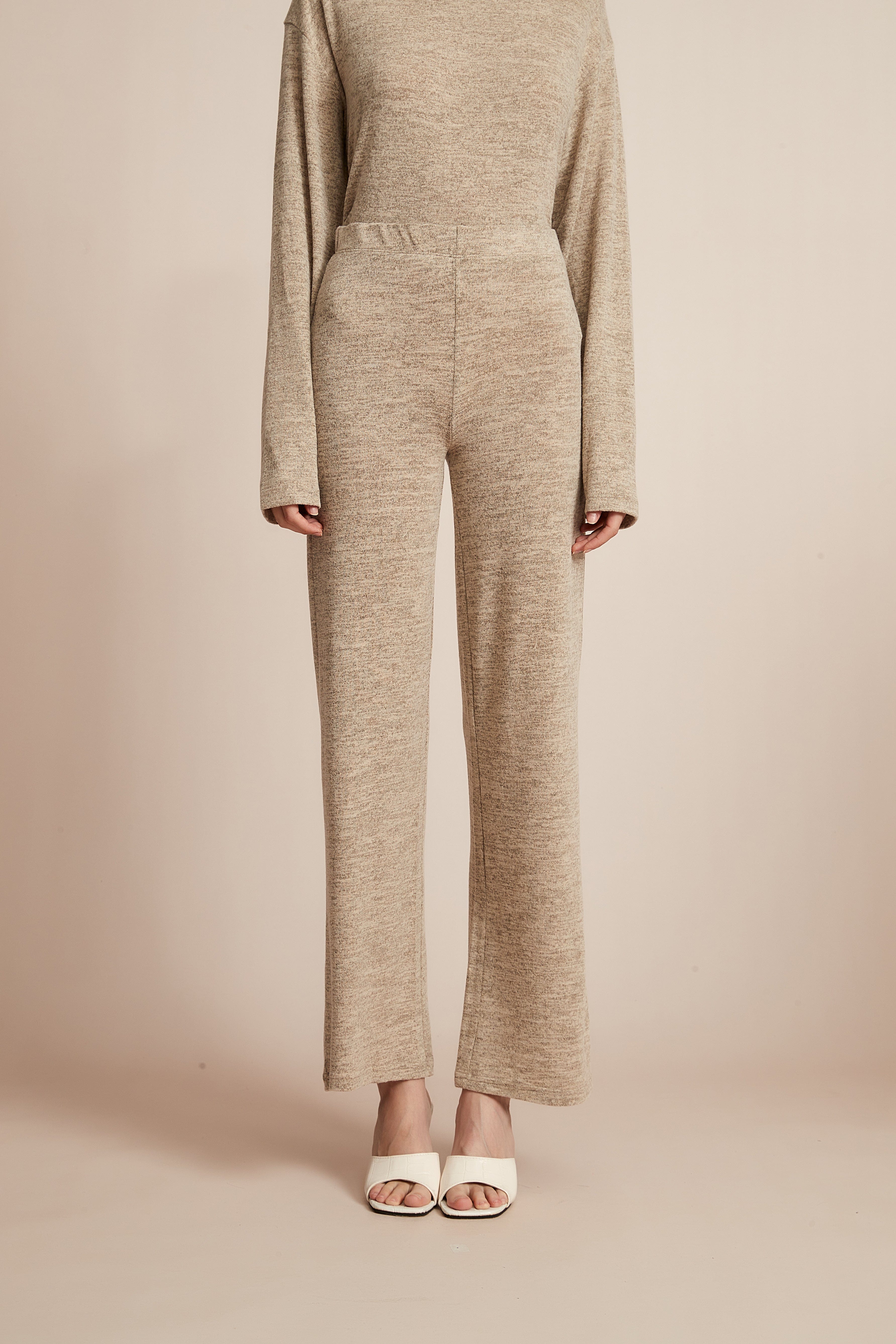 Plain Wide-Leg Winter Trousers