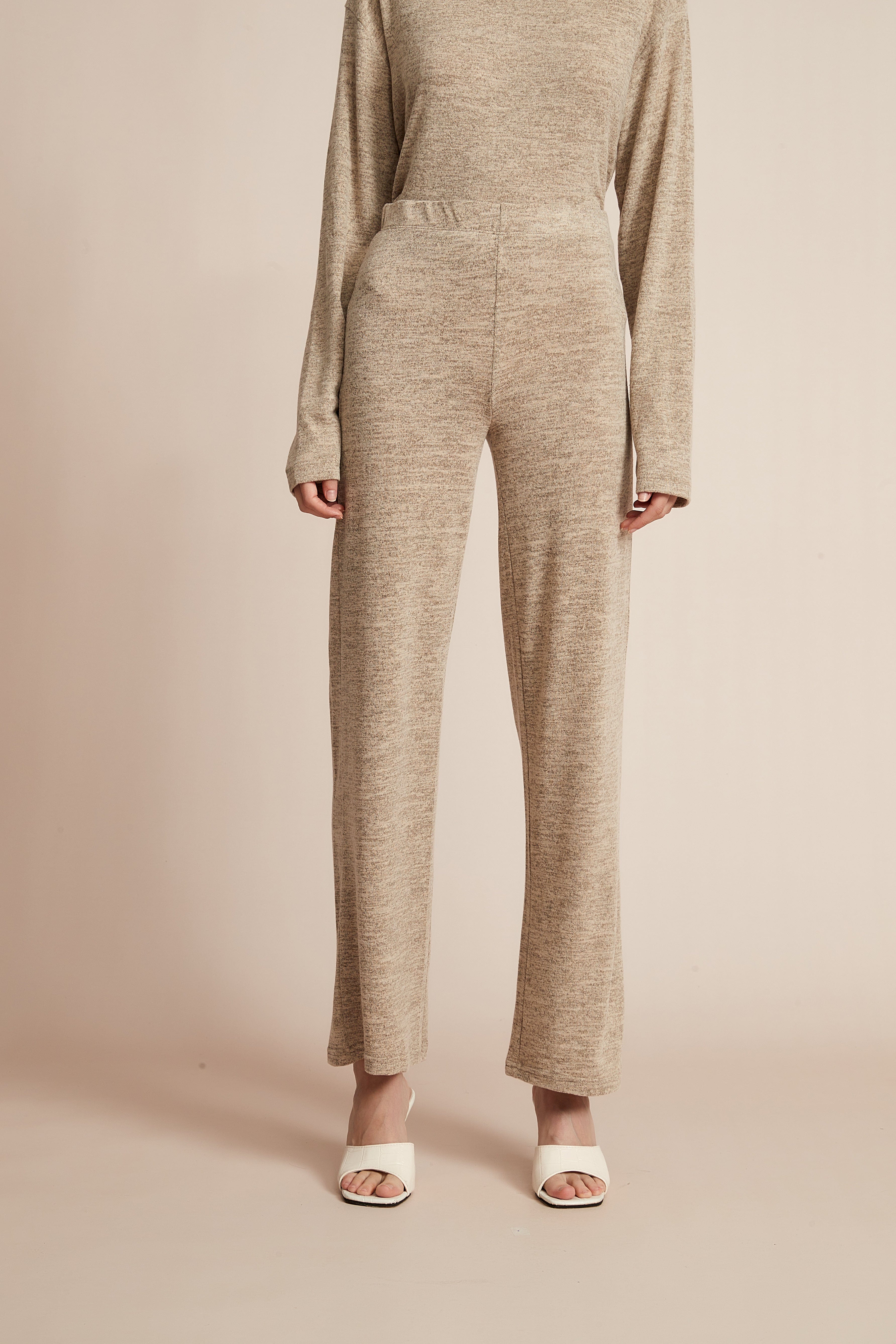 Plain Wide-Leg Winter Trousers