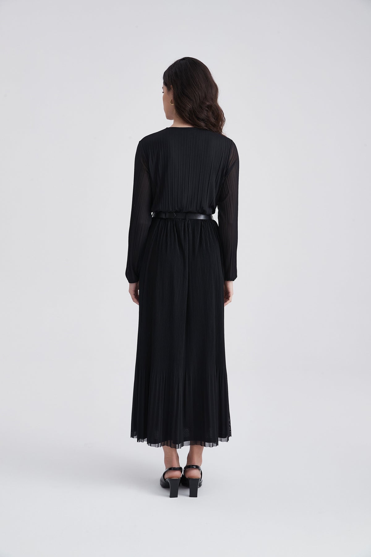 Wrap Dress with Buckle Belt