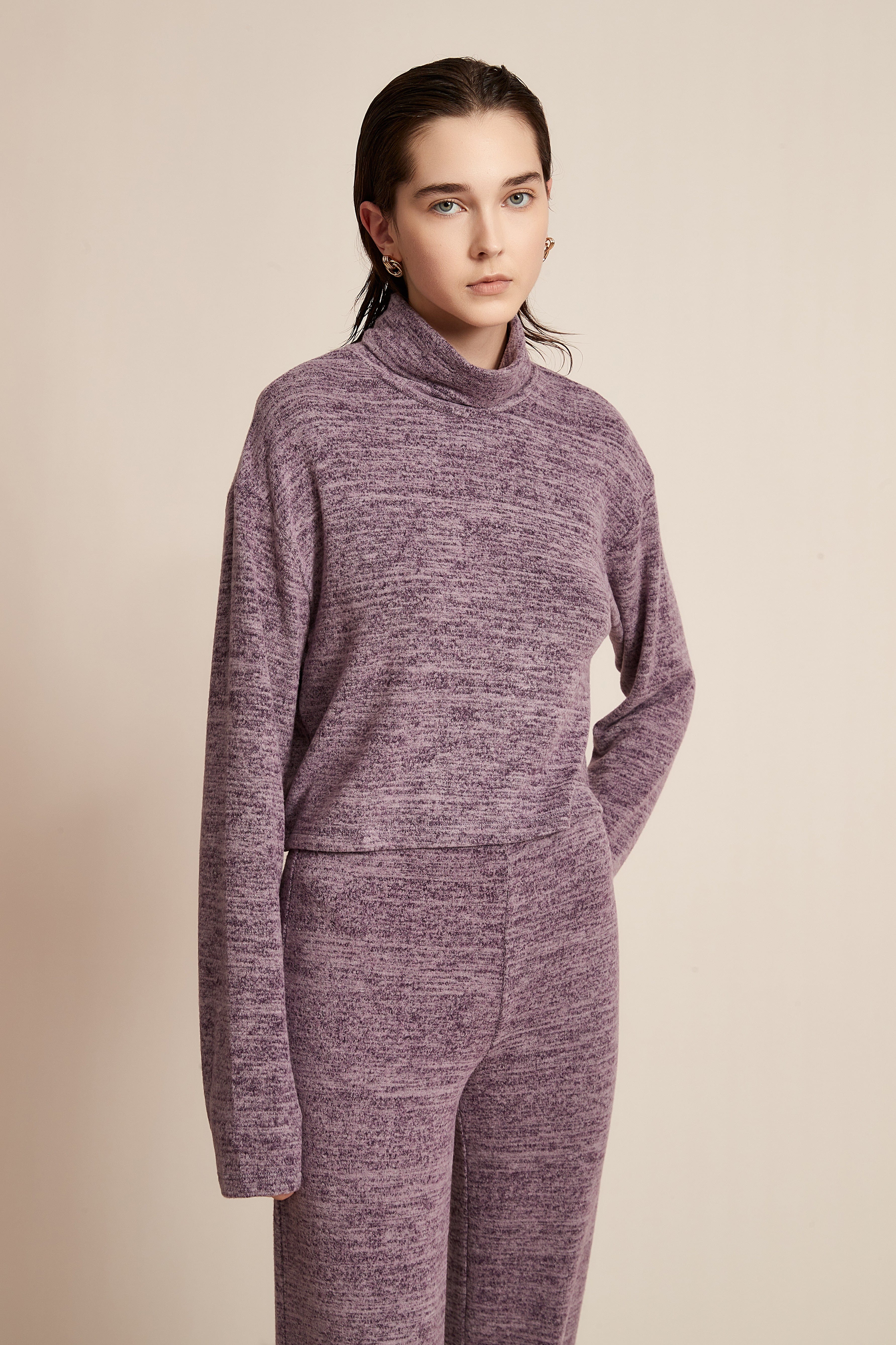 Long Winter Blouse With Long Sleeves And High Neck