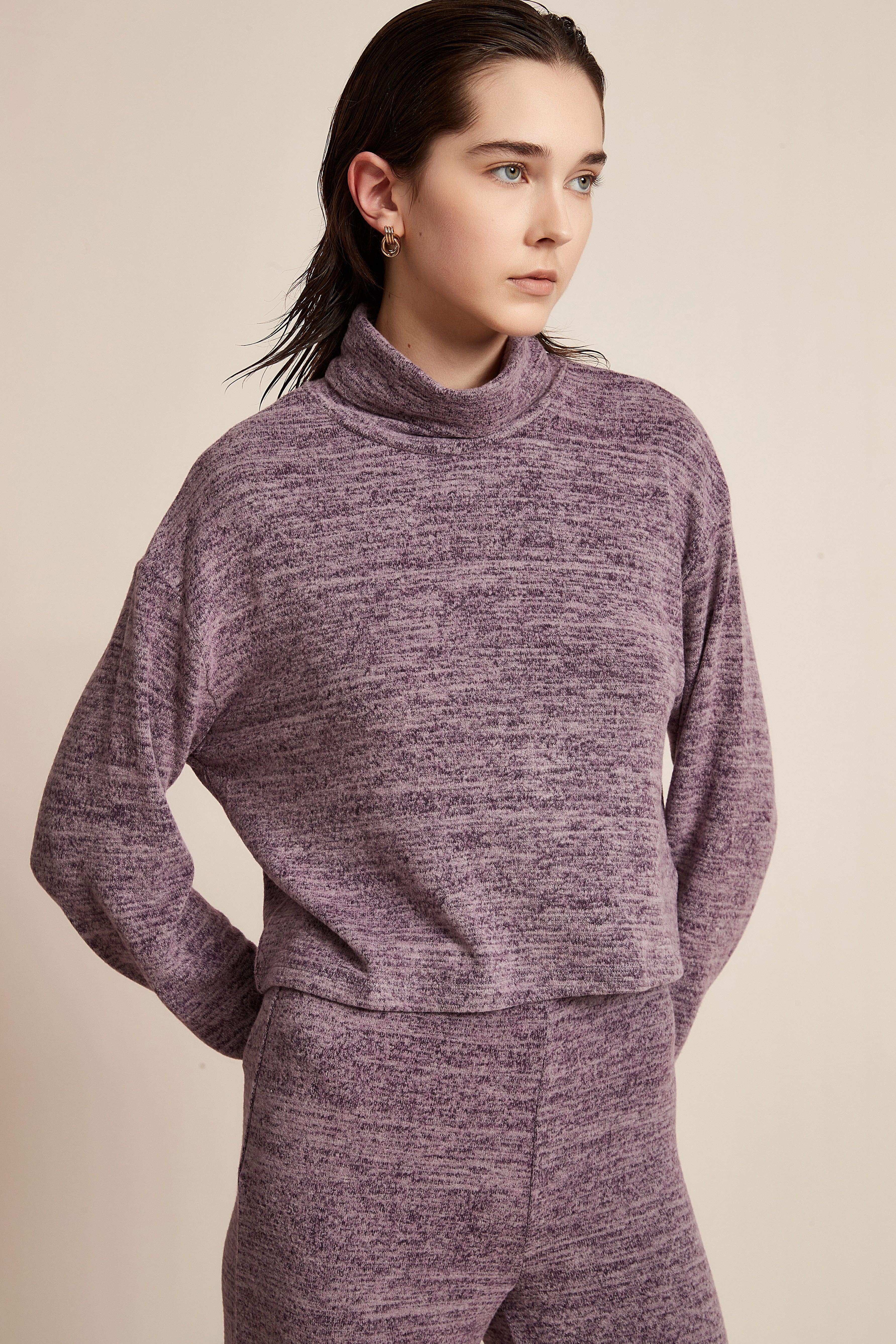 Long Winter Blouse With Long Sleeves And High Neck
