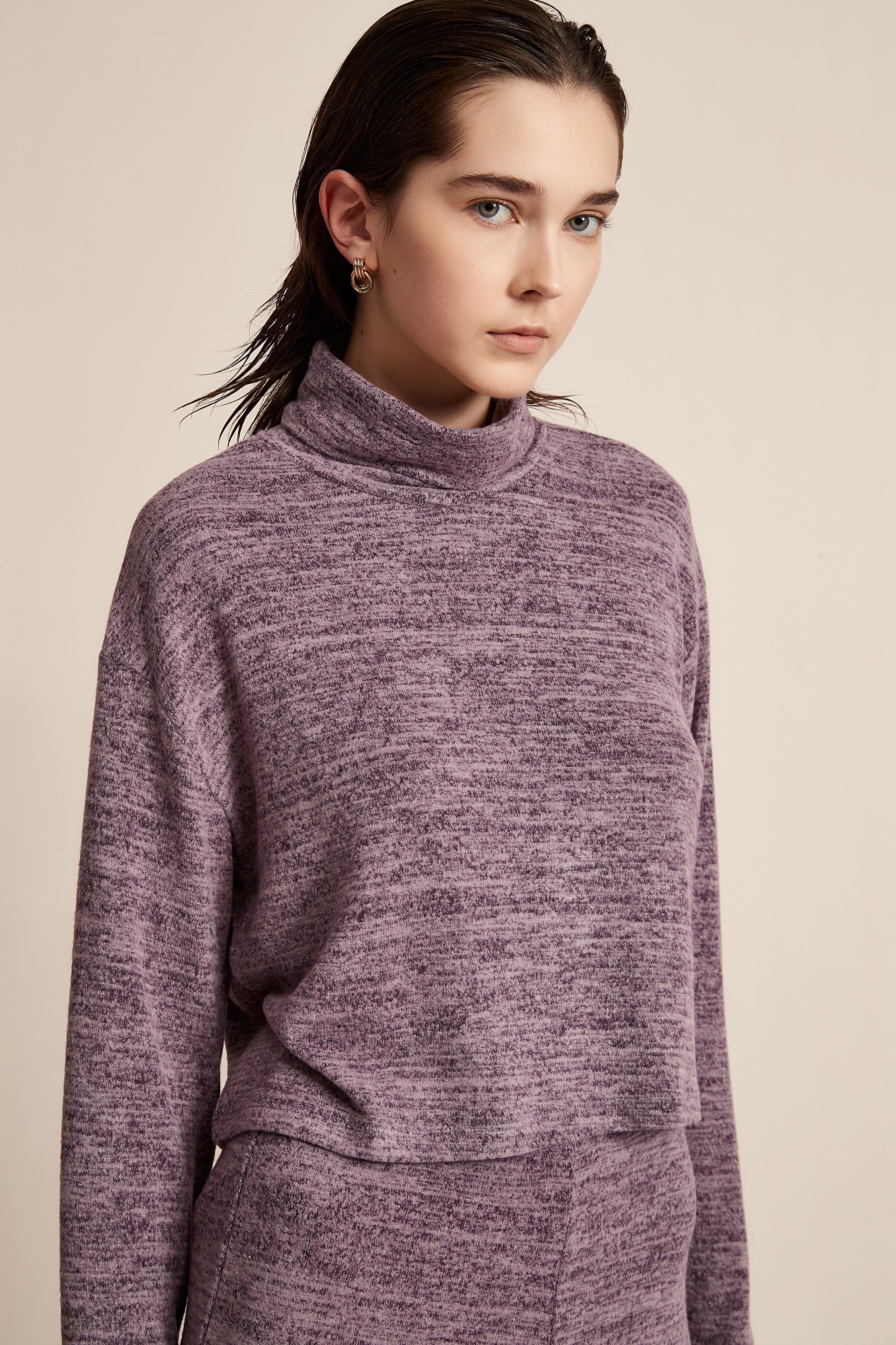 Long Winter Blouse With Long Sleeves And High Neck