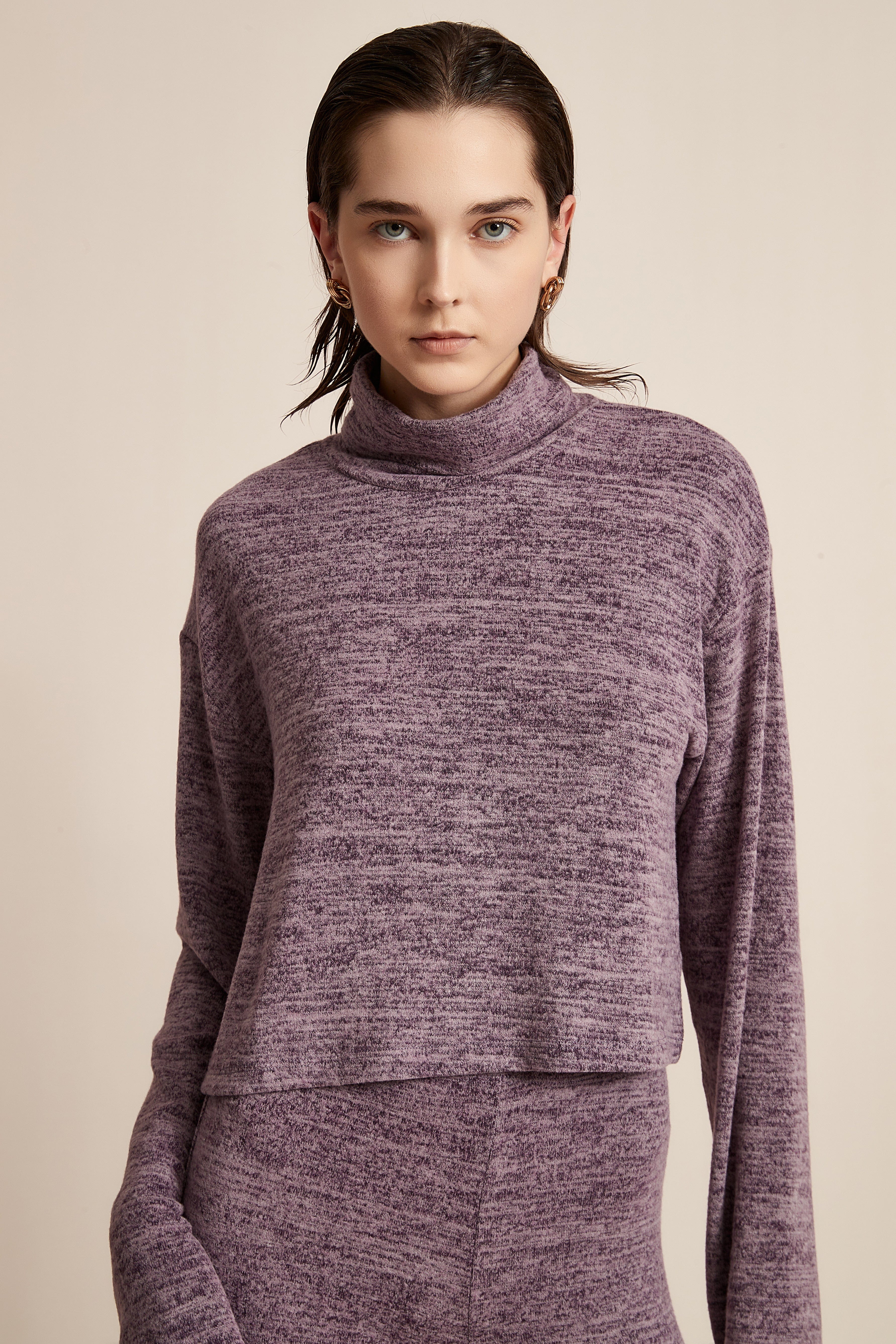 Long Winter Blouse With Long Sleeves And High Neck