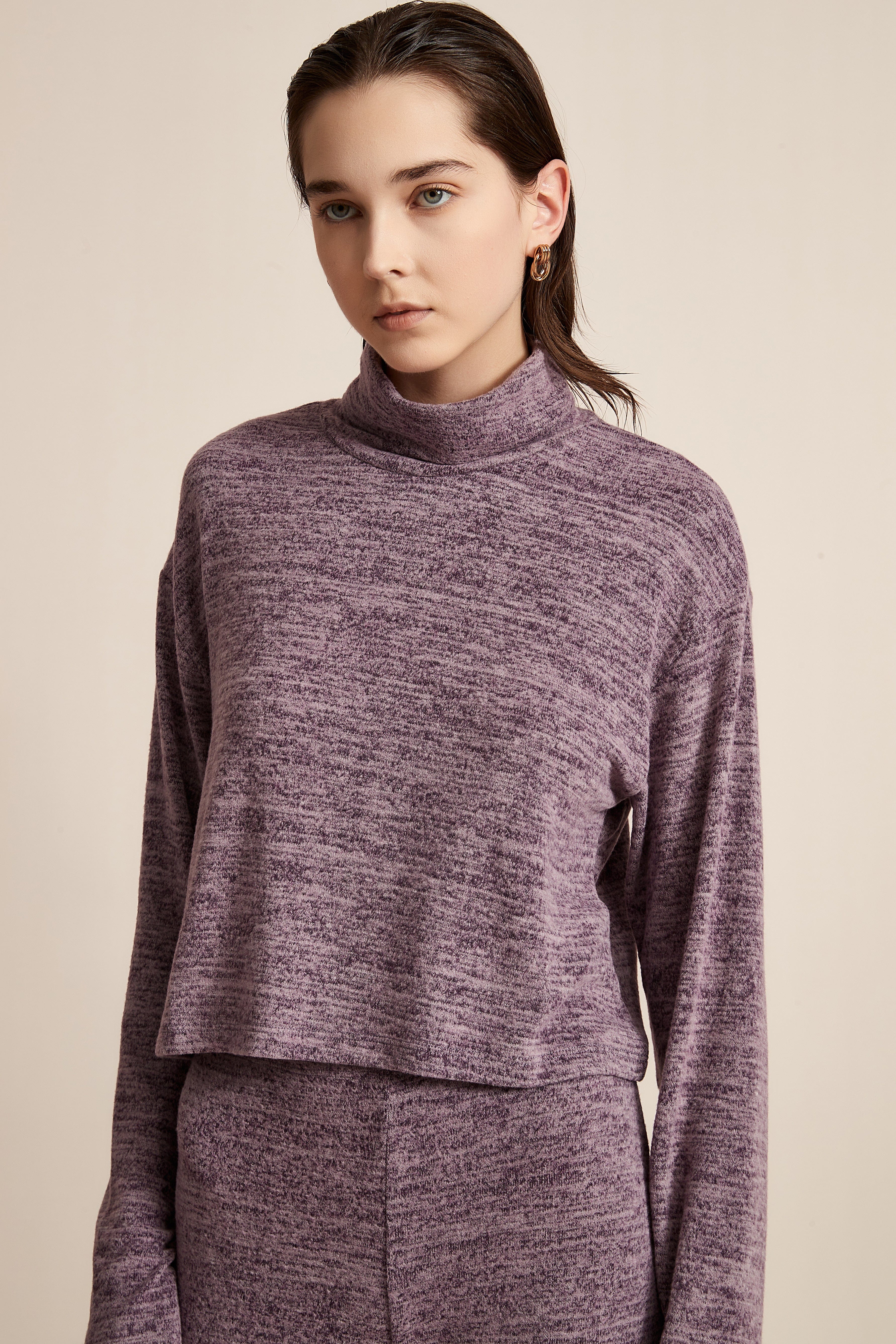 Long Winter Blouse With Long Sleeves And High Neck