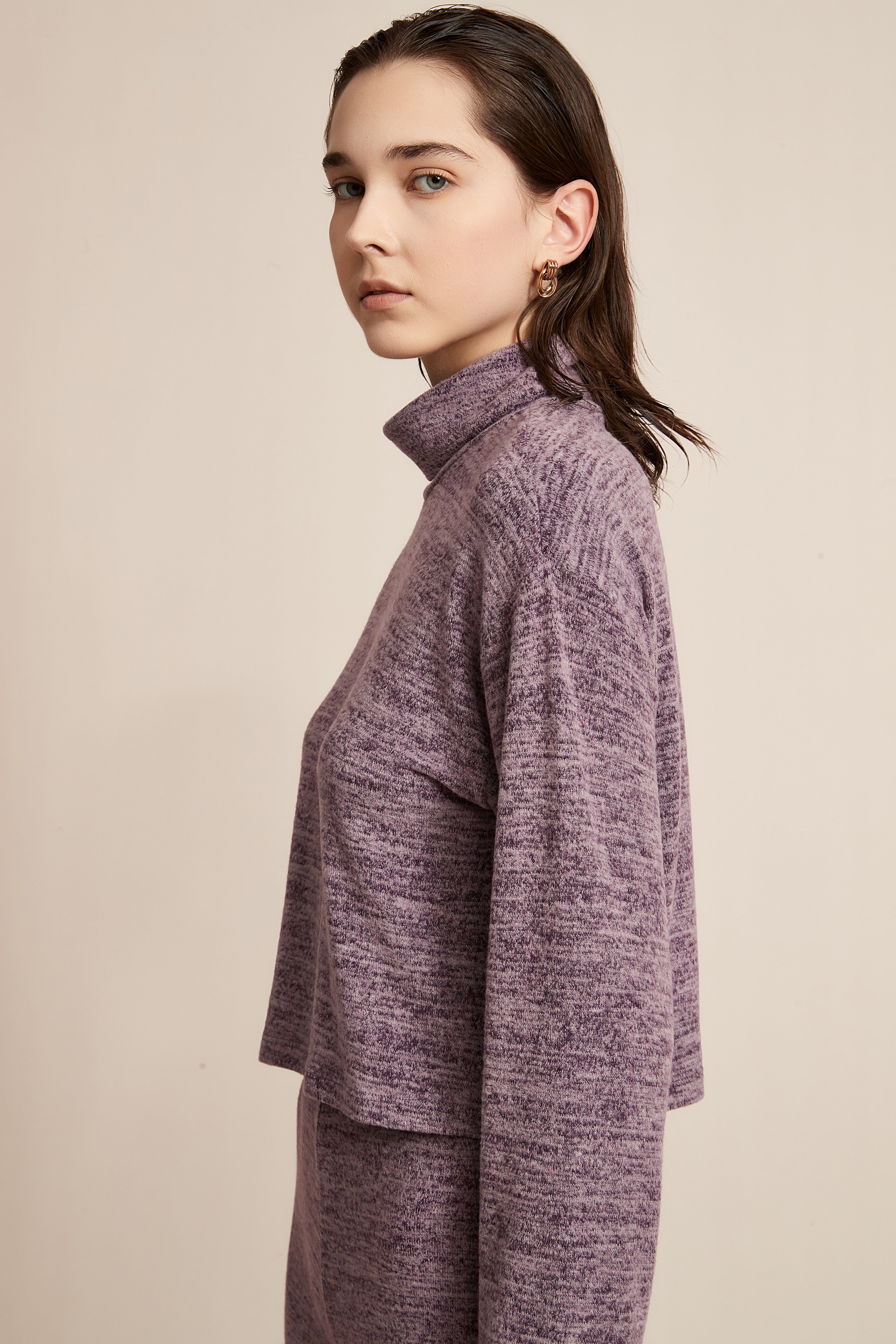 Long Winter Blouse With Long Sleeves And High Neck