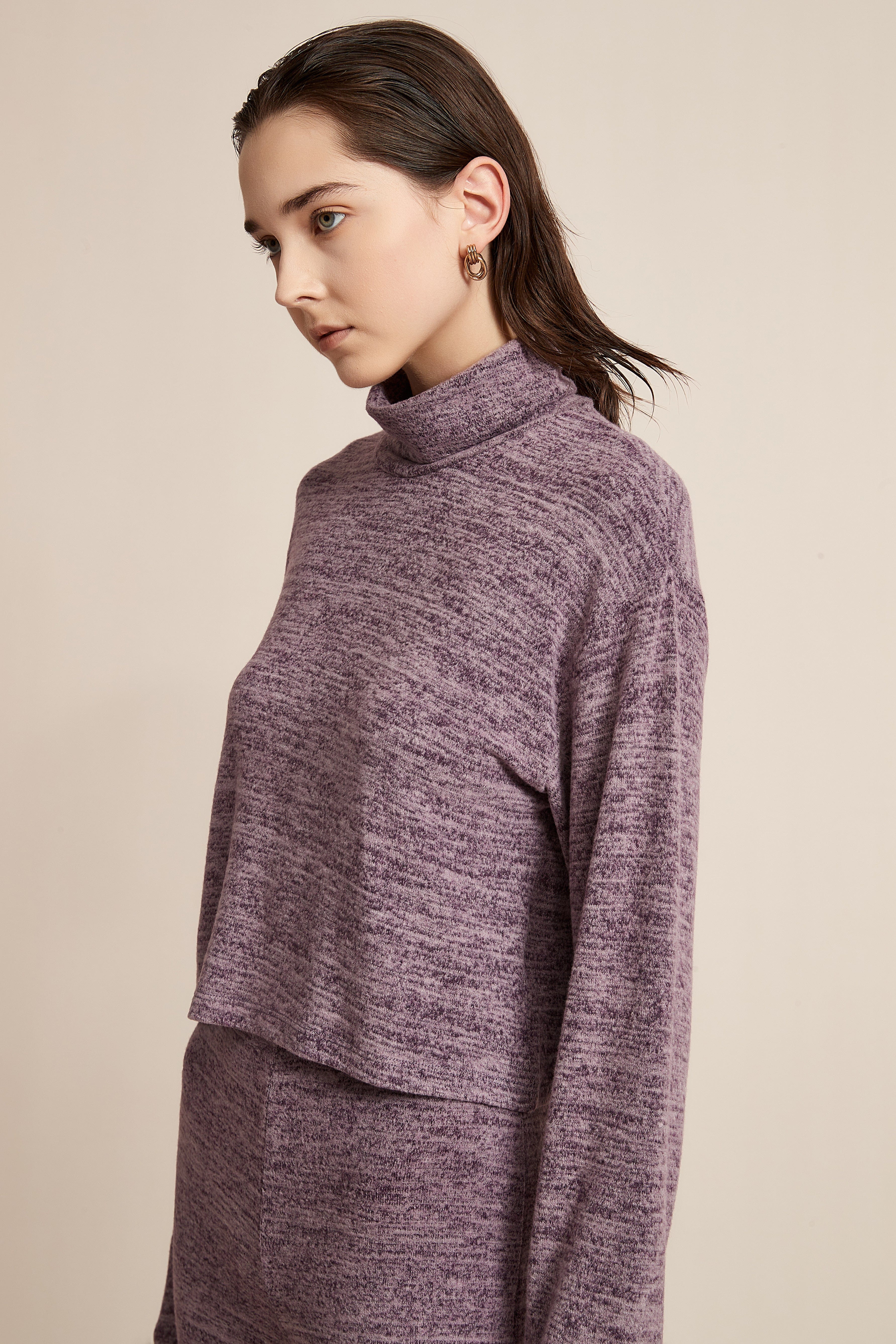 Long Winter Blouse With Long Sleeves And High Neck
