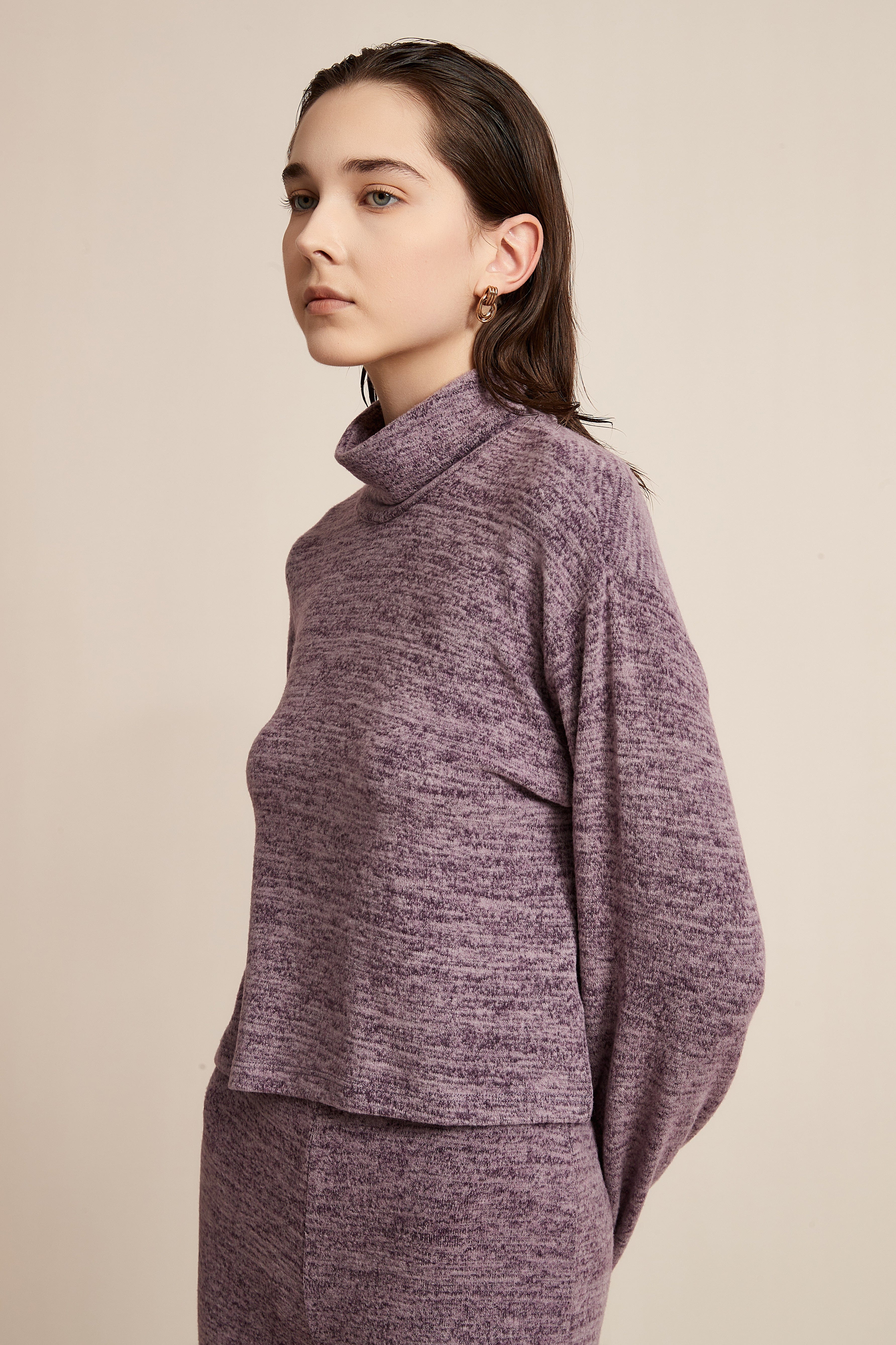 Long Winter Blouse With Long Sleeves And High Neck